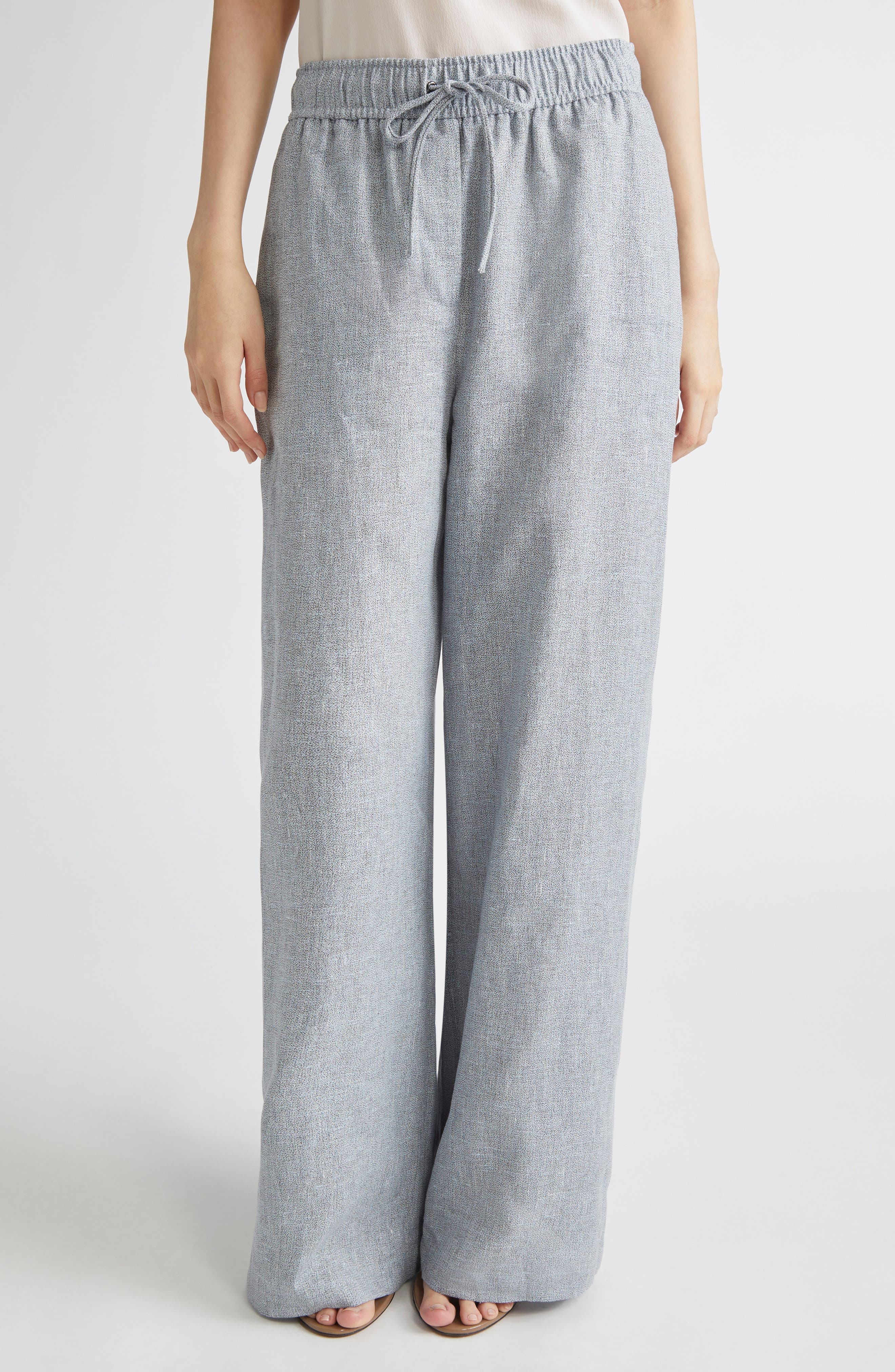 Willow Wide Leg Linen Blend Drawstring Pants - image 1