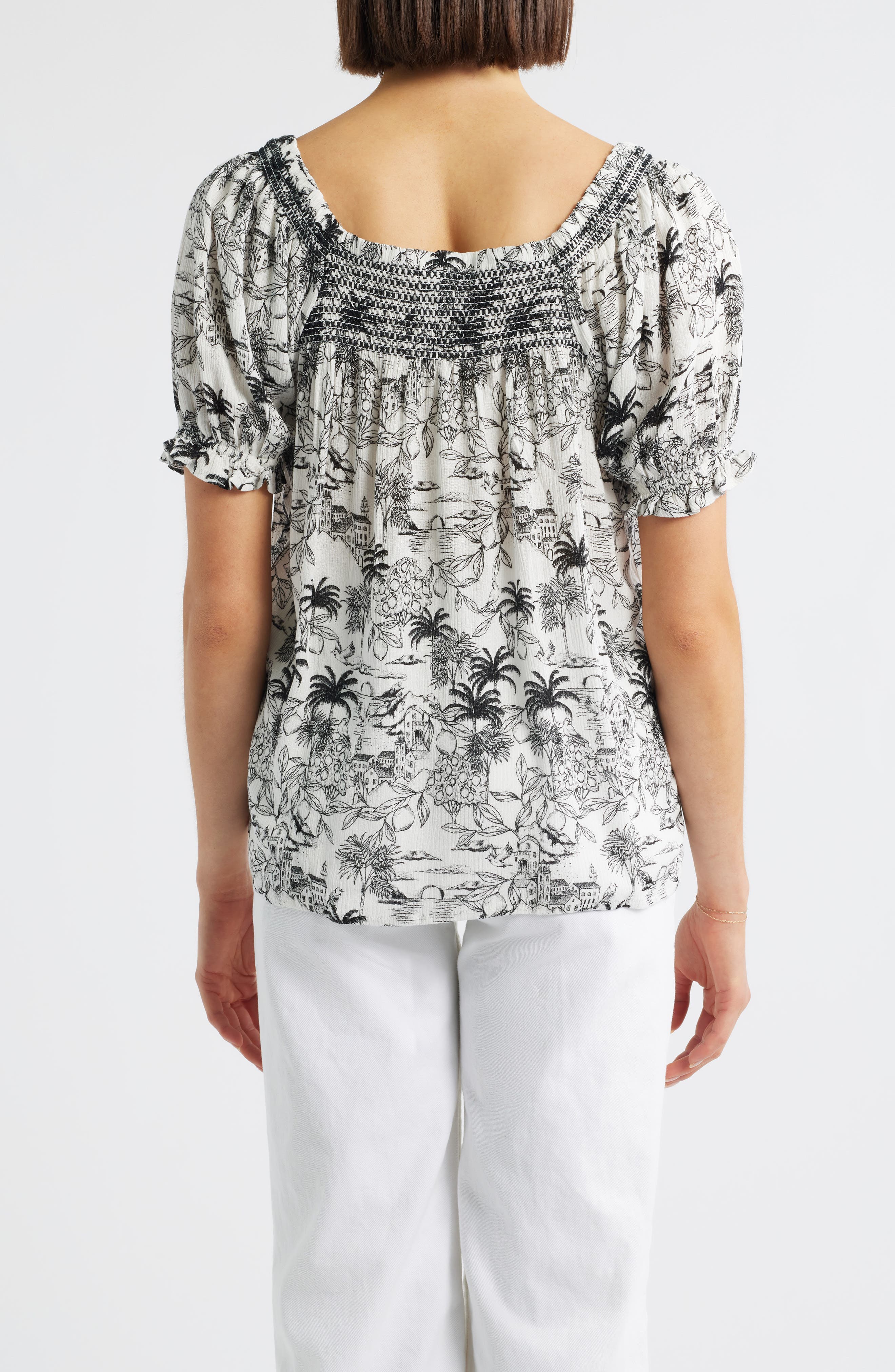 Print Peasant Top - image 2