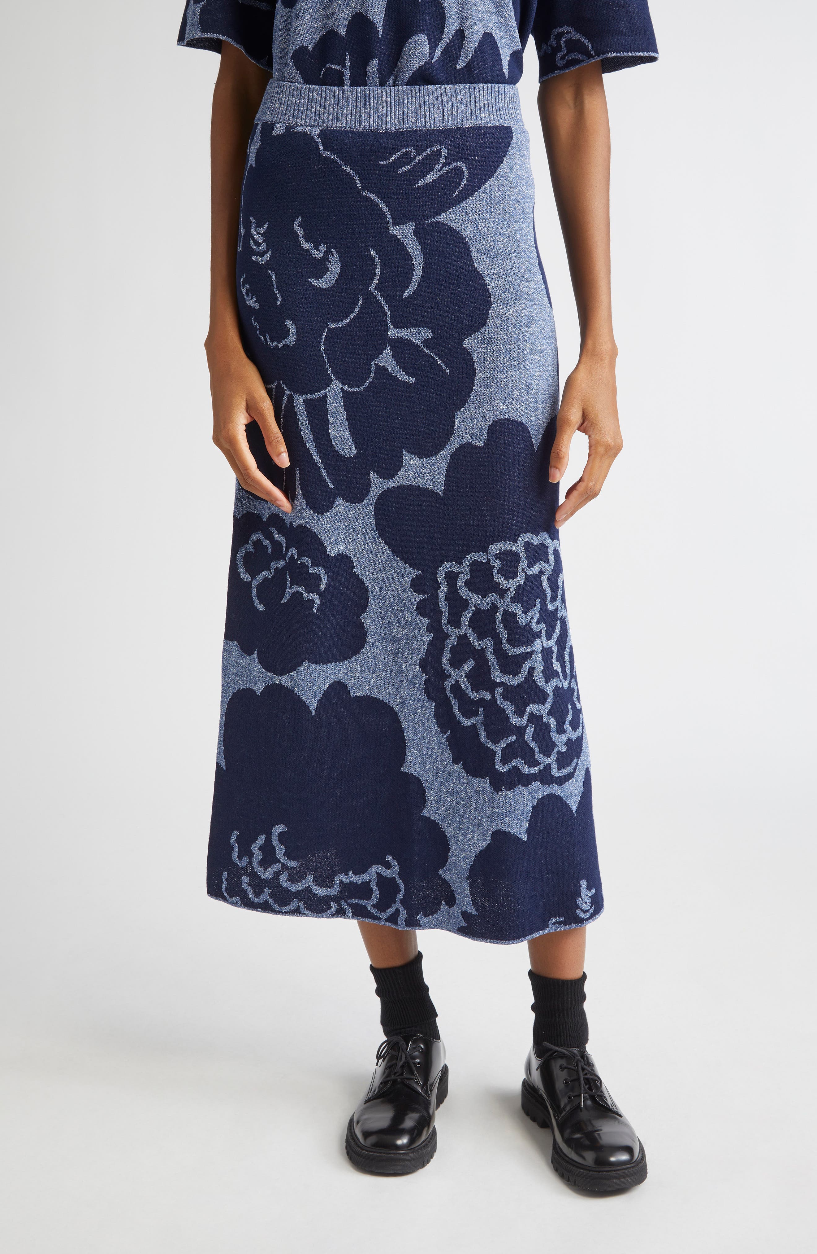 Sivellys Pioni Linen Blend Sweater Skirt - image 1