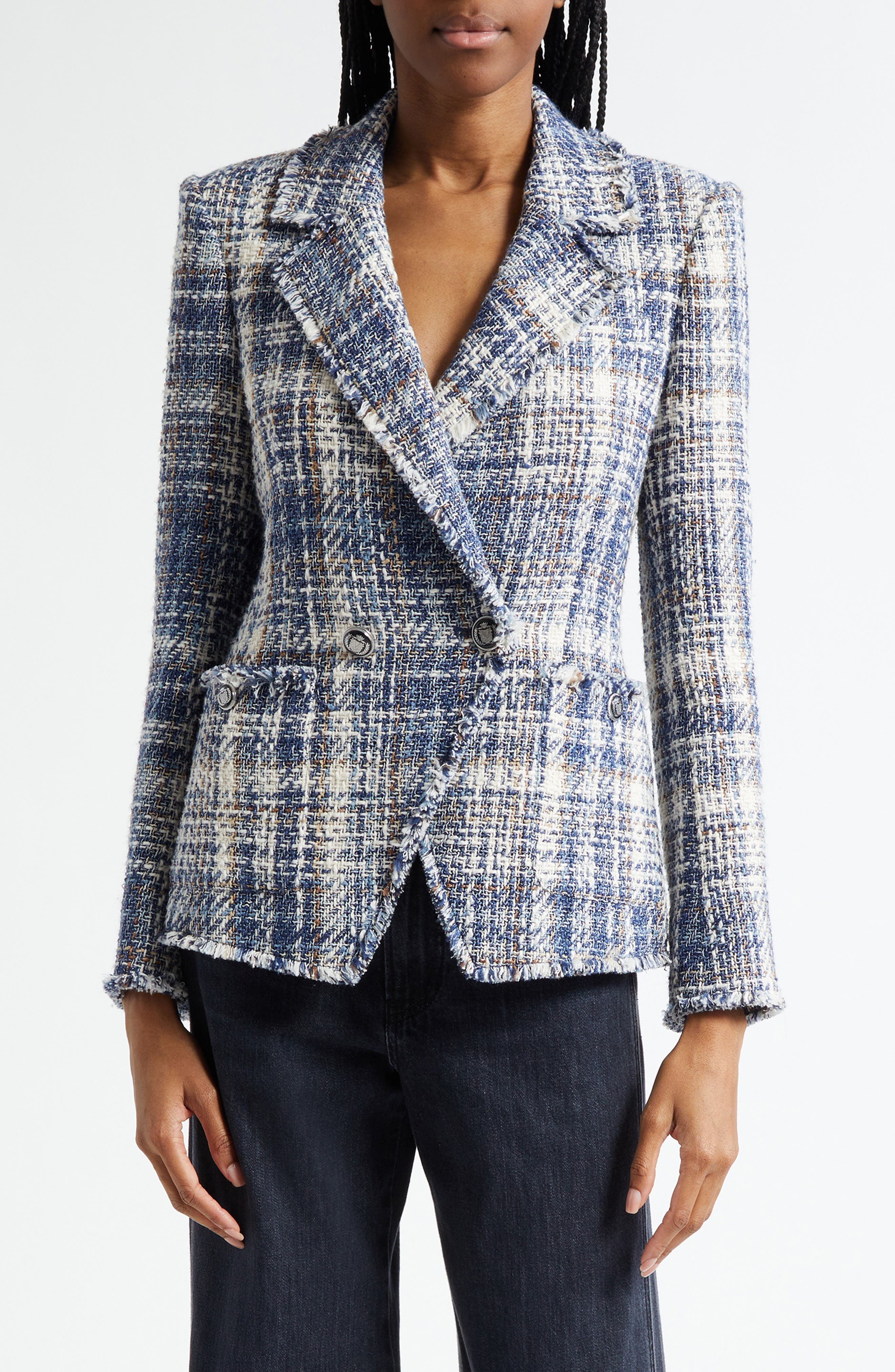 Theron Plaid Tweed Jacket - image 1