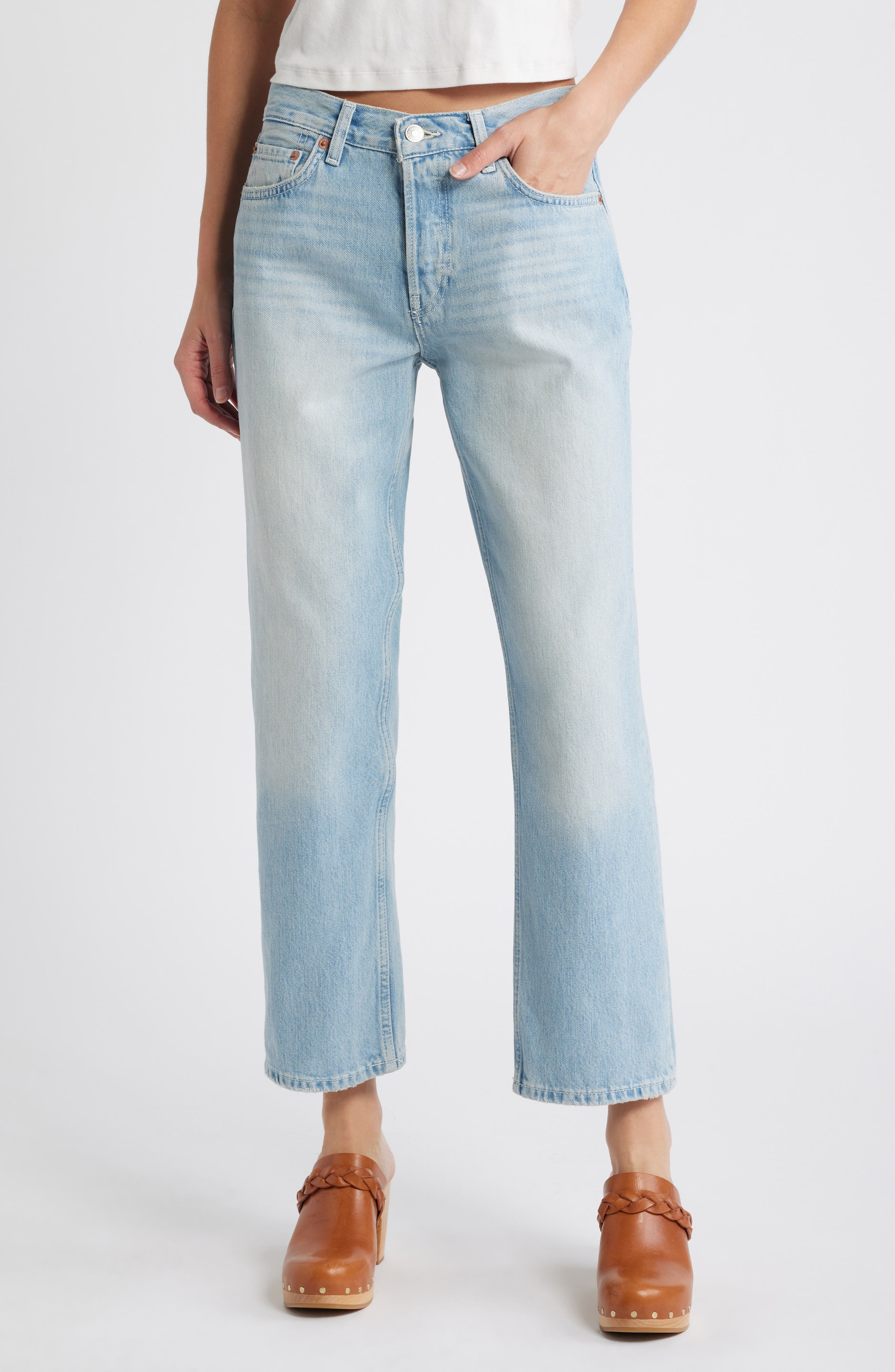 Easy High Waist Ankle Straight Leg Jeans - image 1