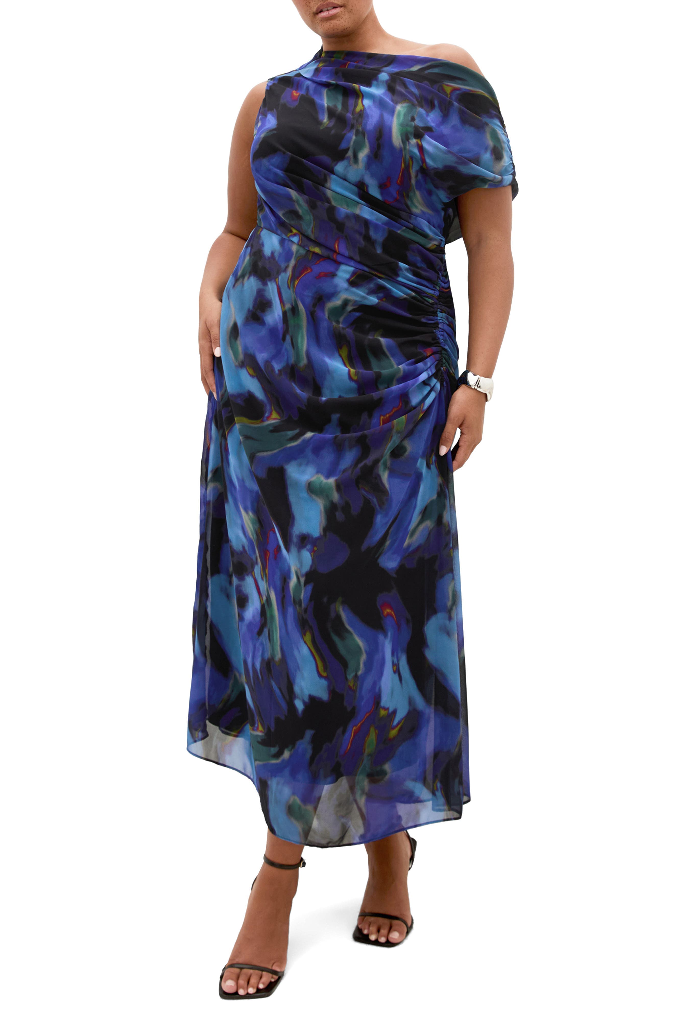 Abstract Floral Print Dress - image 1