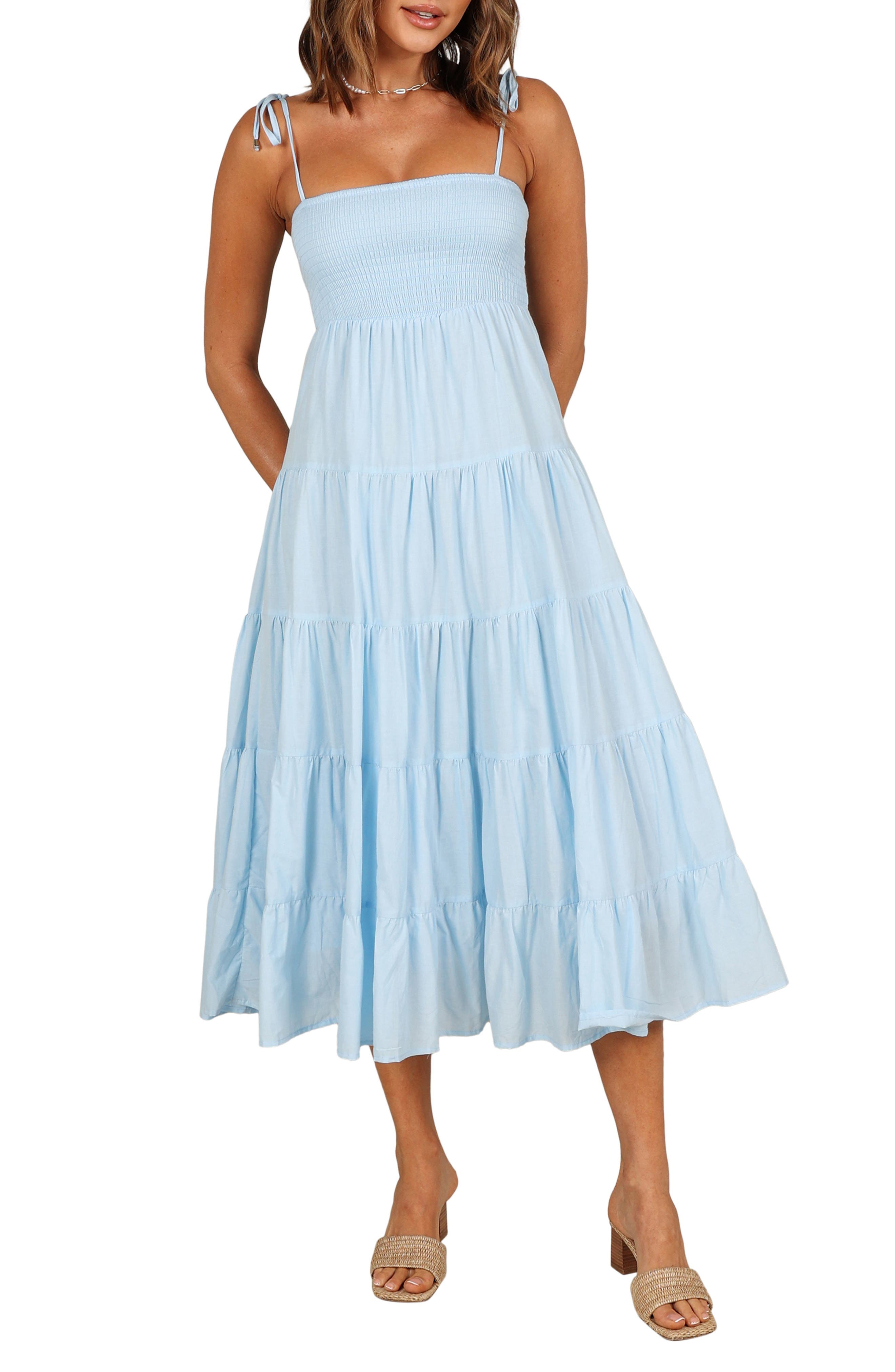 Carroll Smocked Midi Dress - image 1