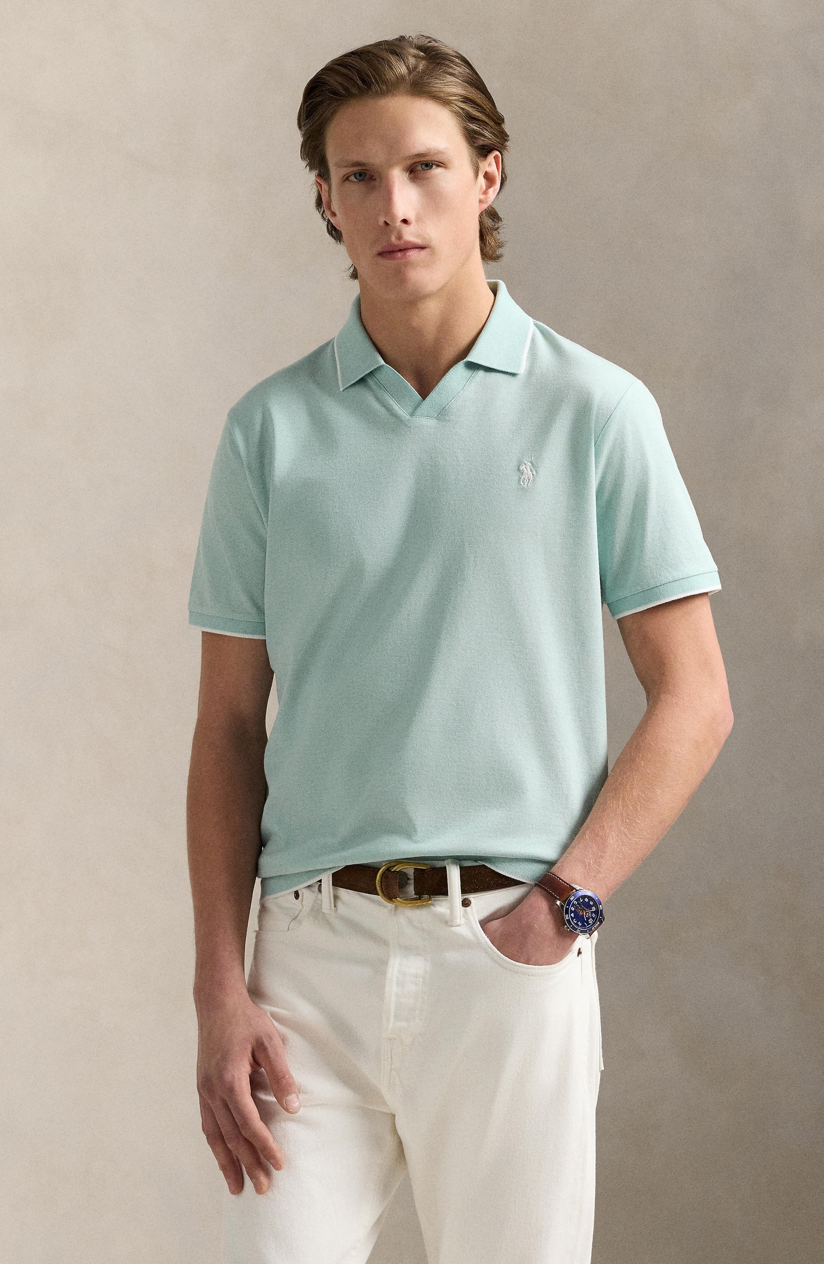 Jacquard Mesh Polo Shirt - image 4