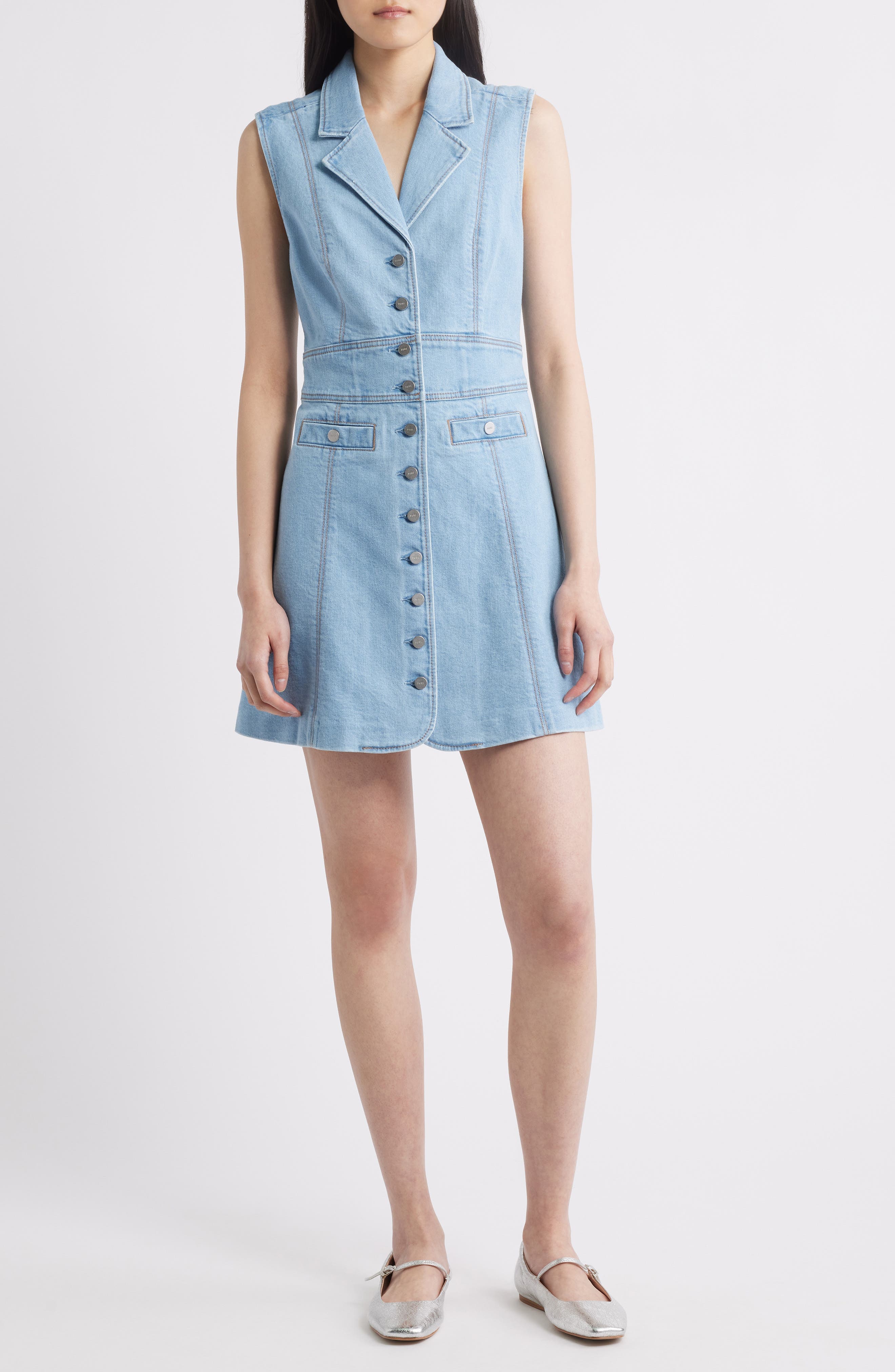 Via Sleeveless Denim Minidress