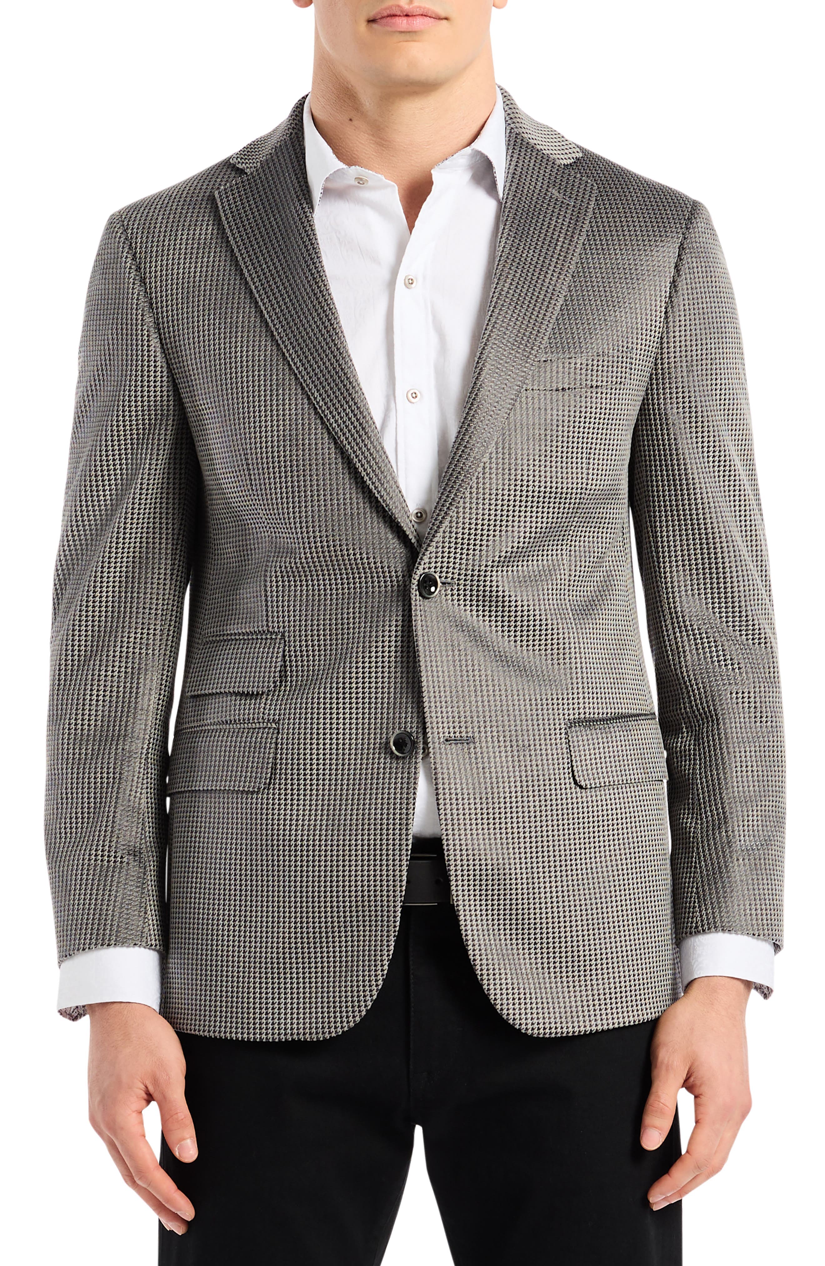 Colden Grey Velvet Houndstooth Sport Coat - image 1