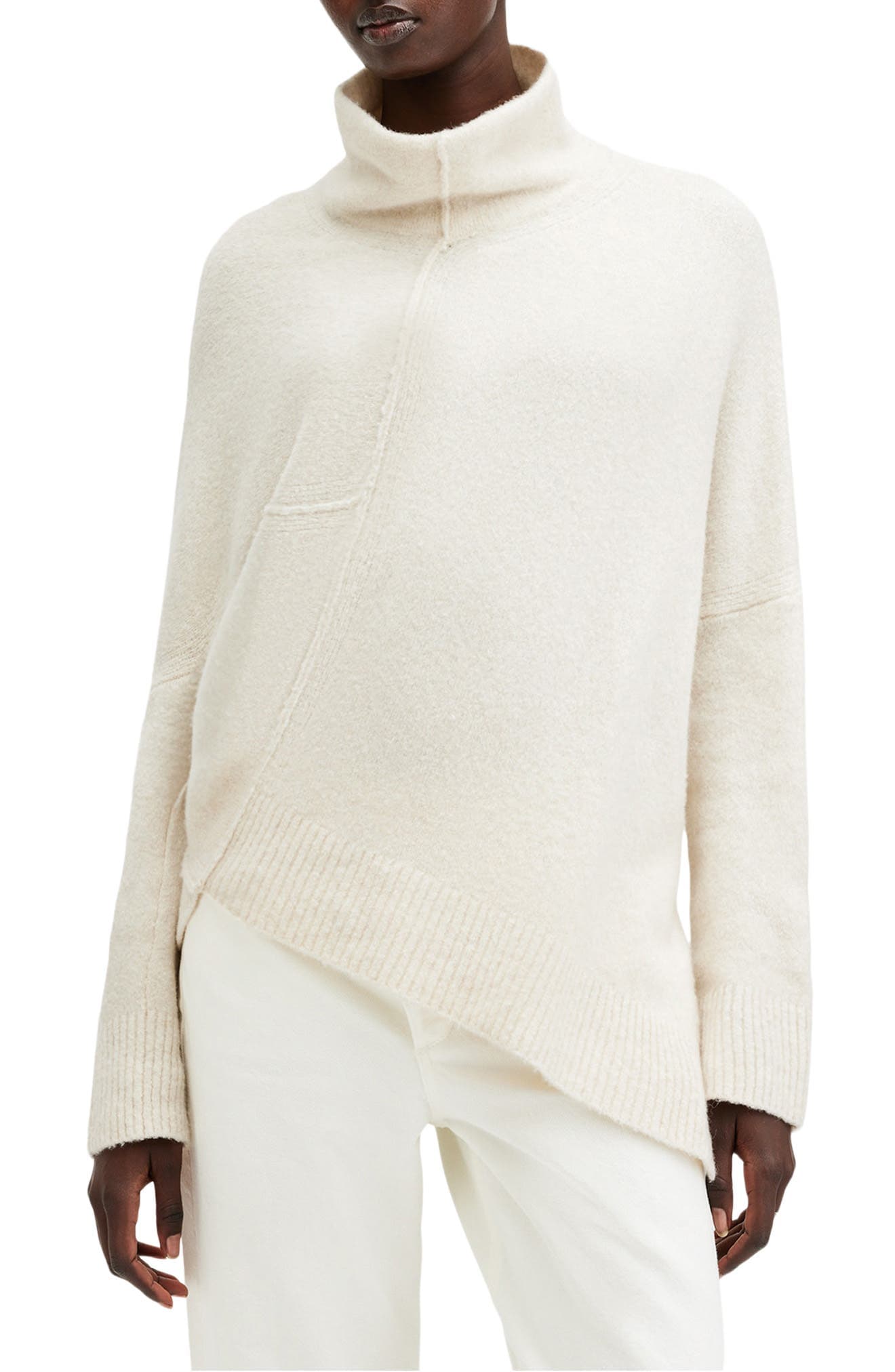 Lock Roll Neck Asymmetric Sweater - image 1