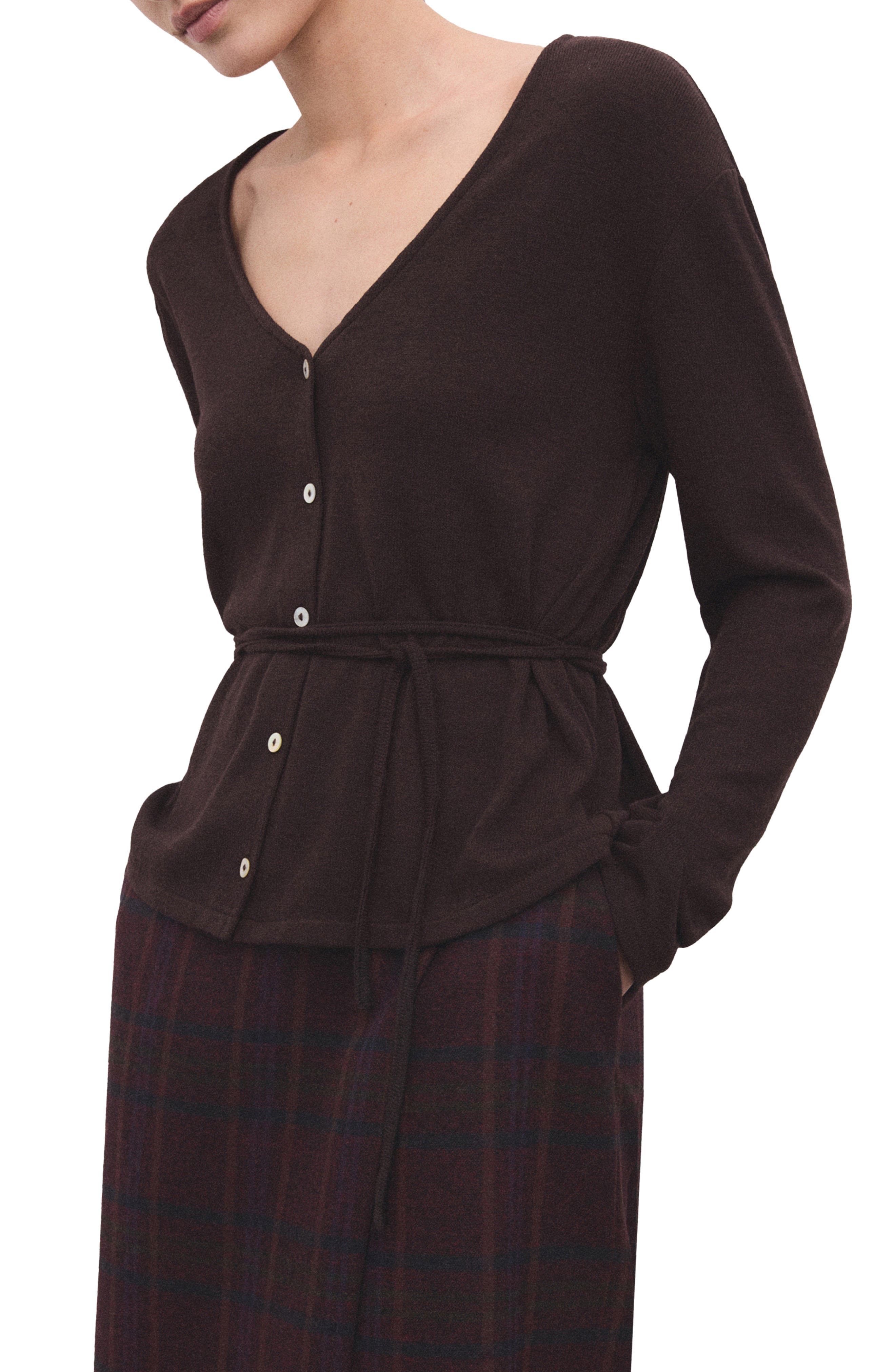Belted V-Neck Cardigan - image 1