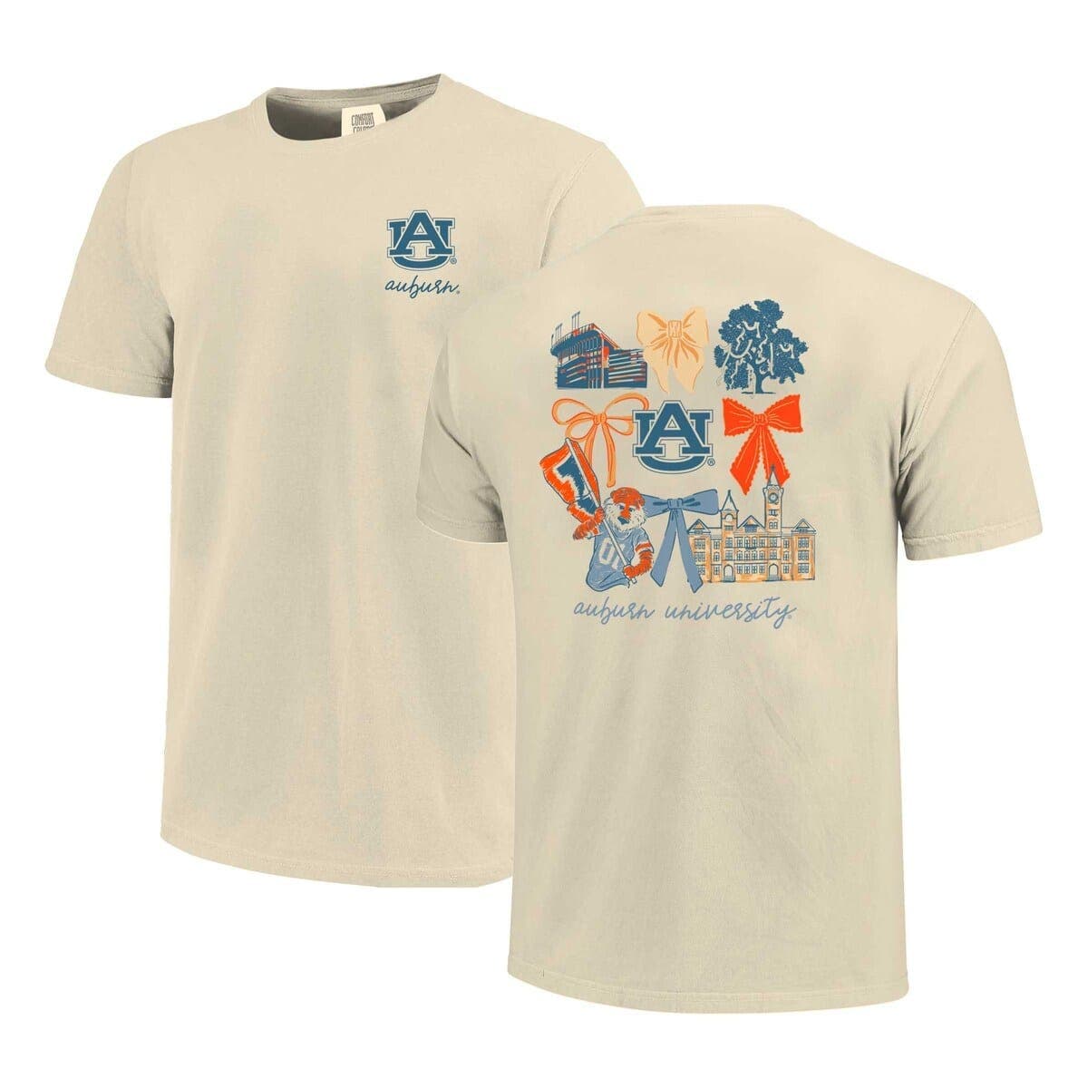 Women's Comfort Colors Natural Auburn Tigers Coquette T-Shirt - image 1
