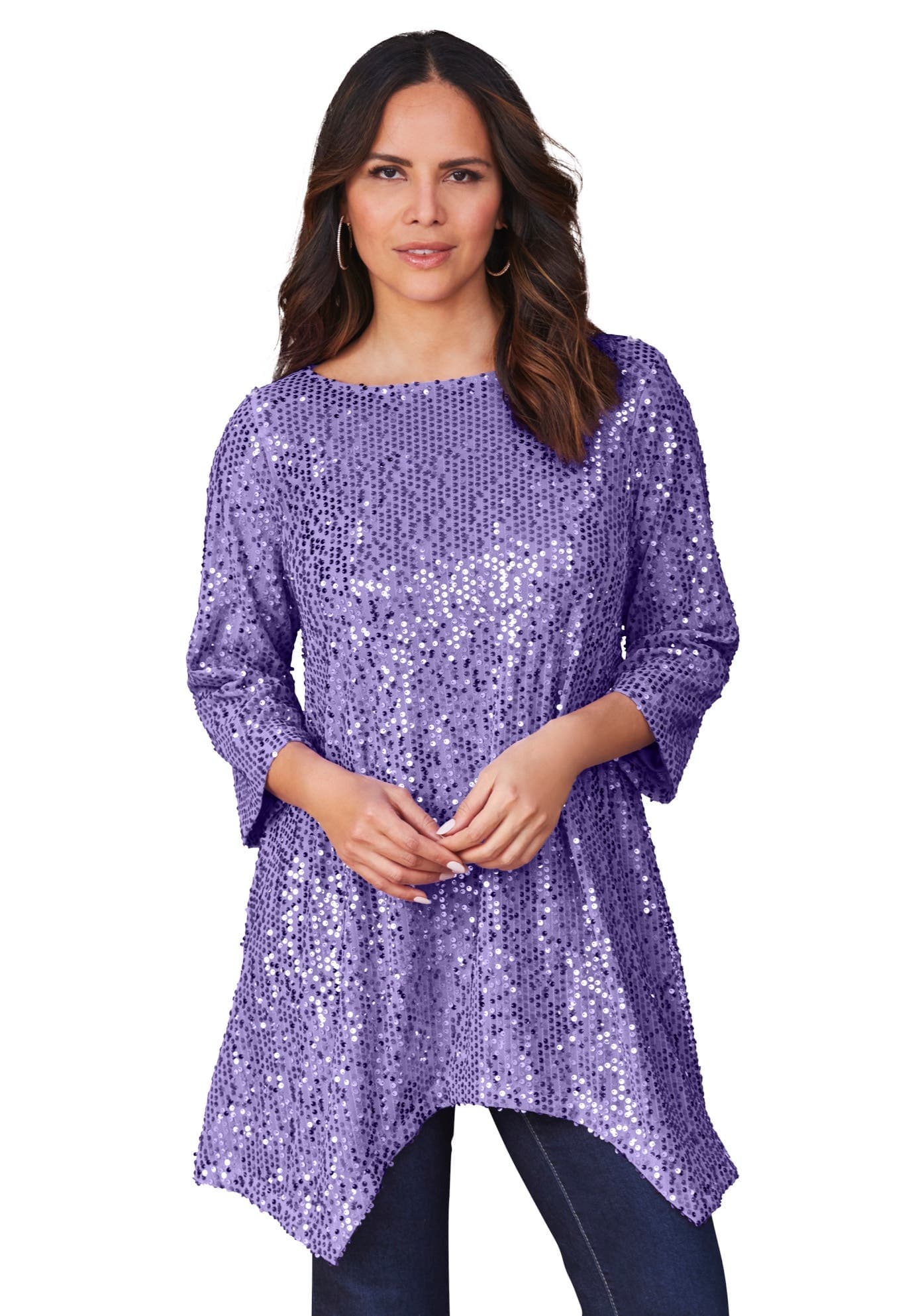 Handkerchief Hem Sequin Tunic - image 5
