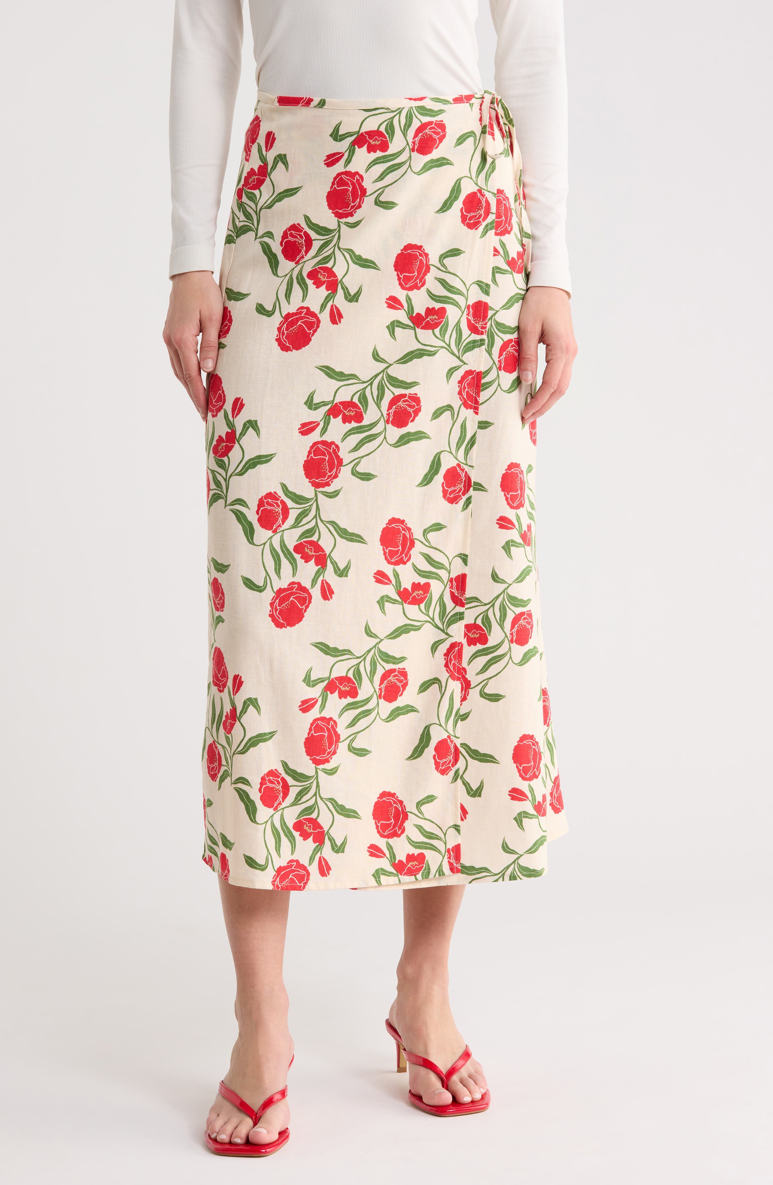 Floral Wrap Skirt - image 1