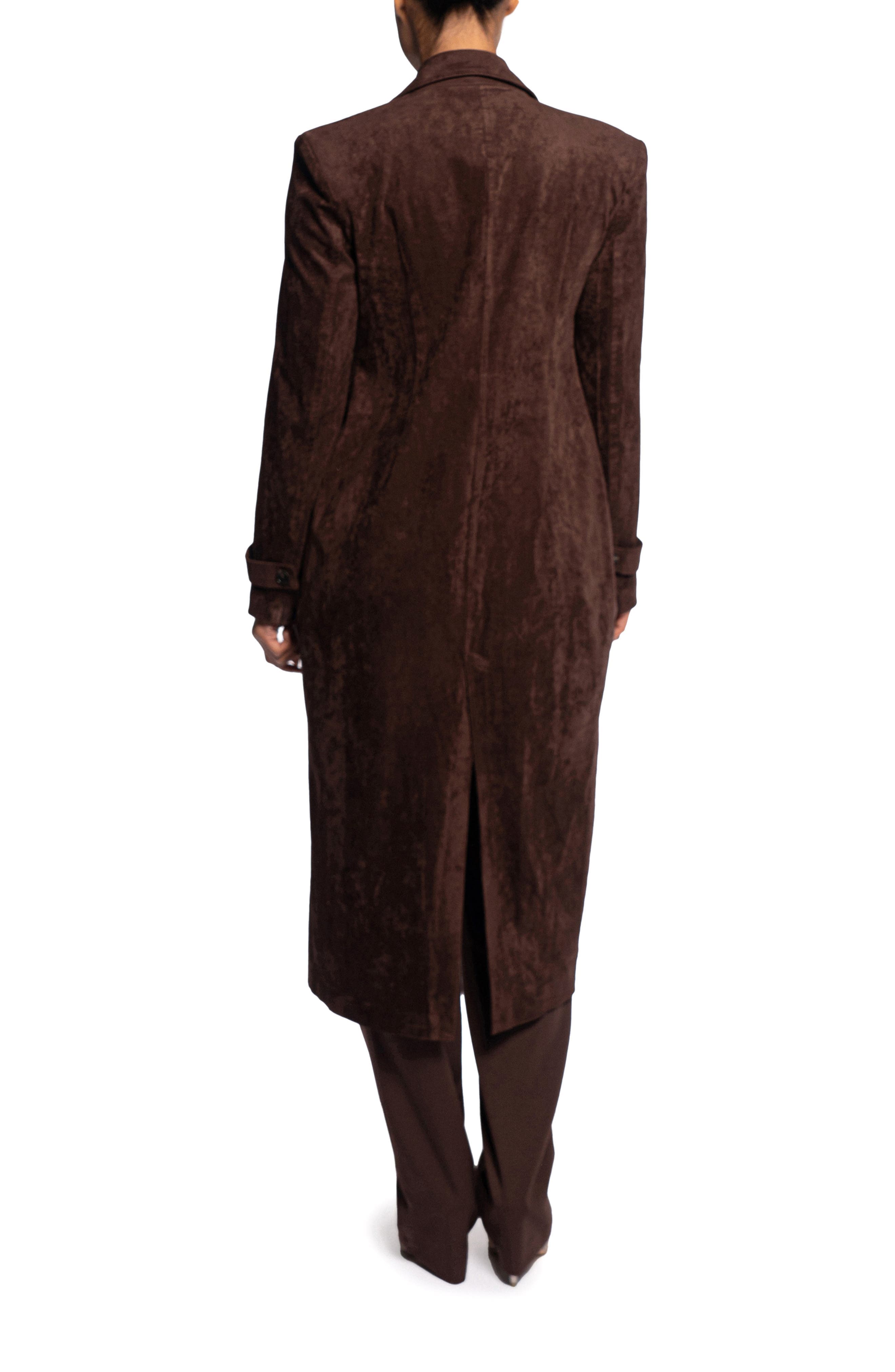Double Breasted Faux Suede Coat - image 2