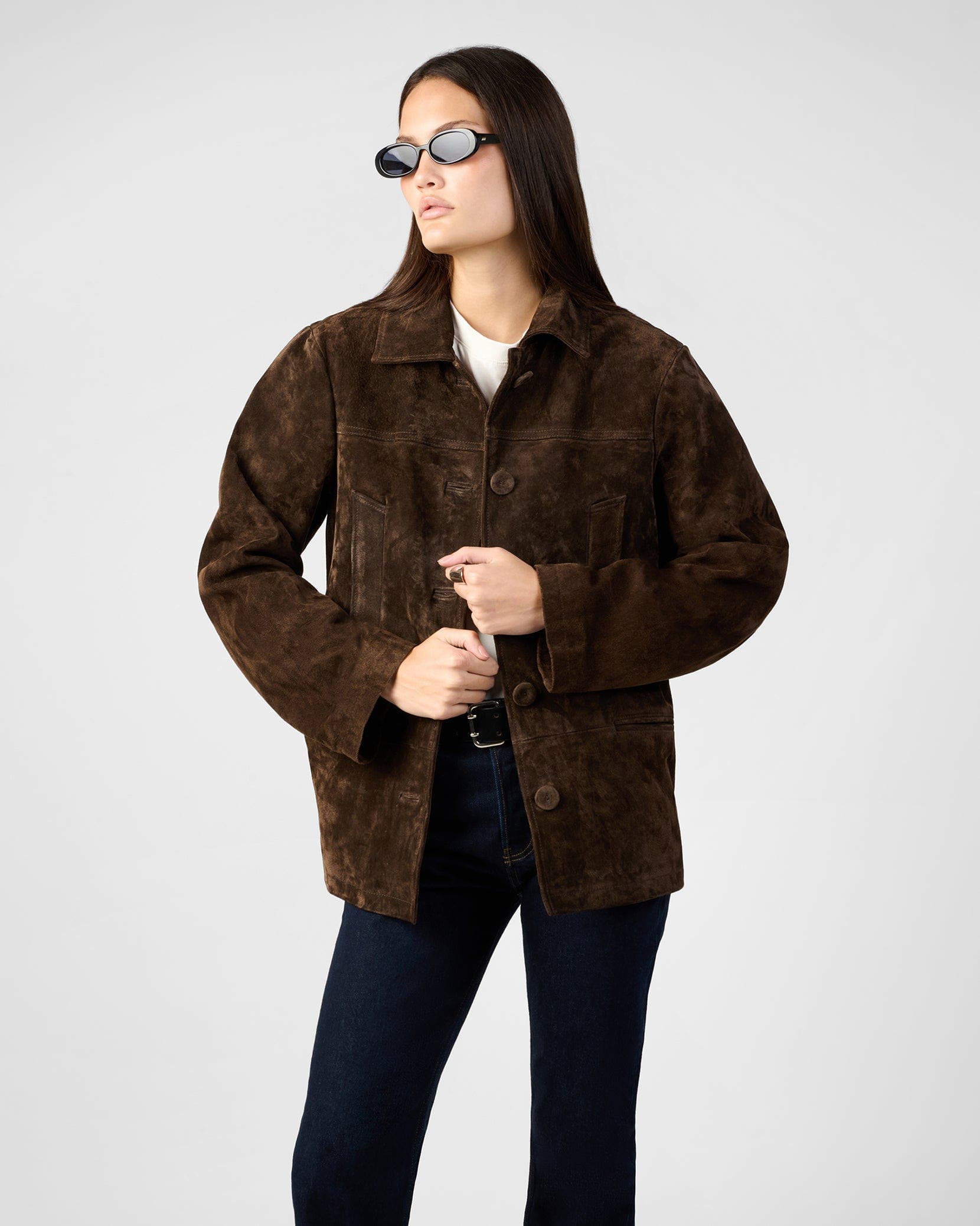 Premium Suede Button Front Jacket - image 1