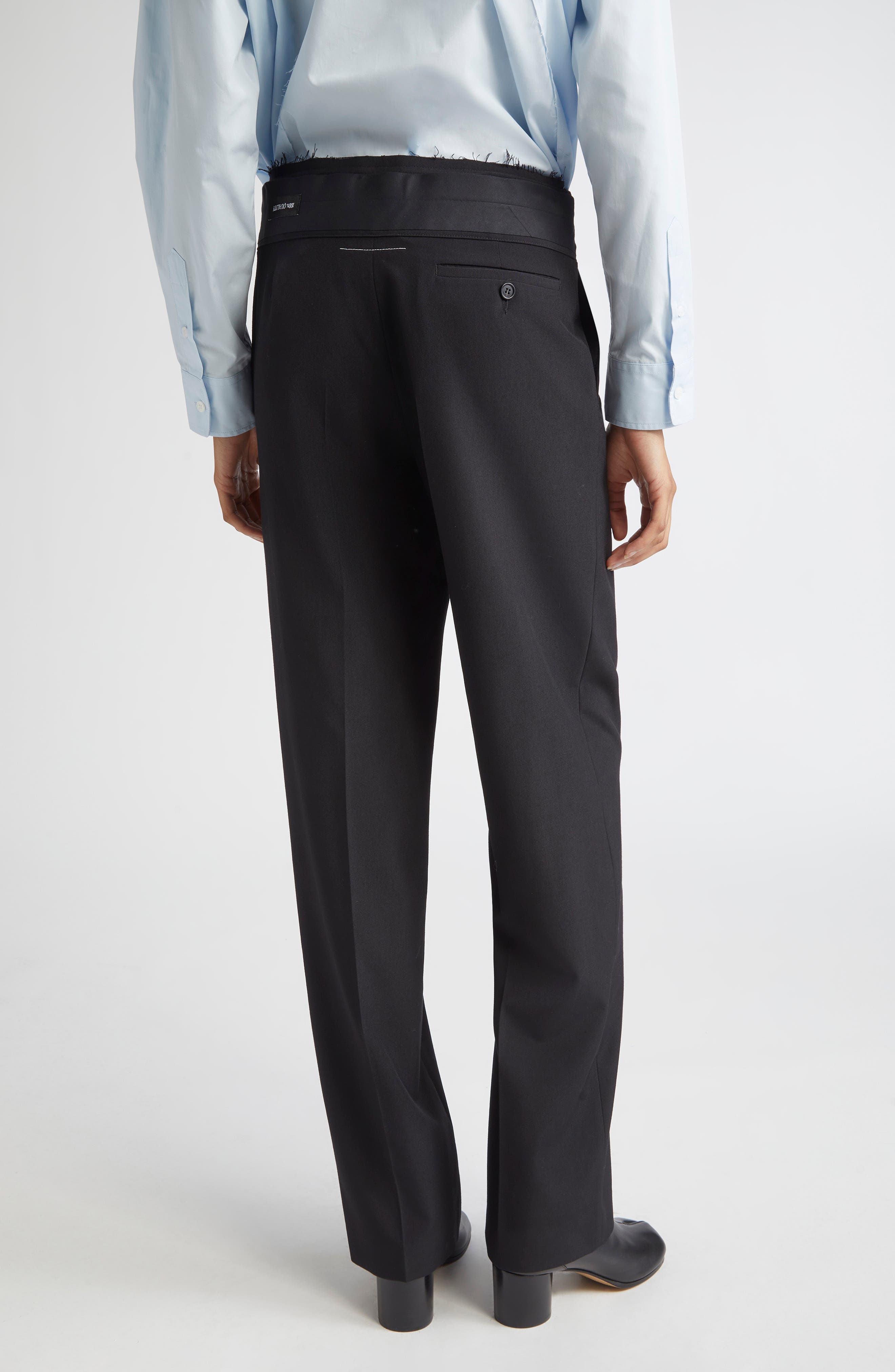 Released Waistband Stretch Gabardine Straight Leg Pants - image 2