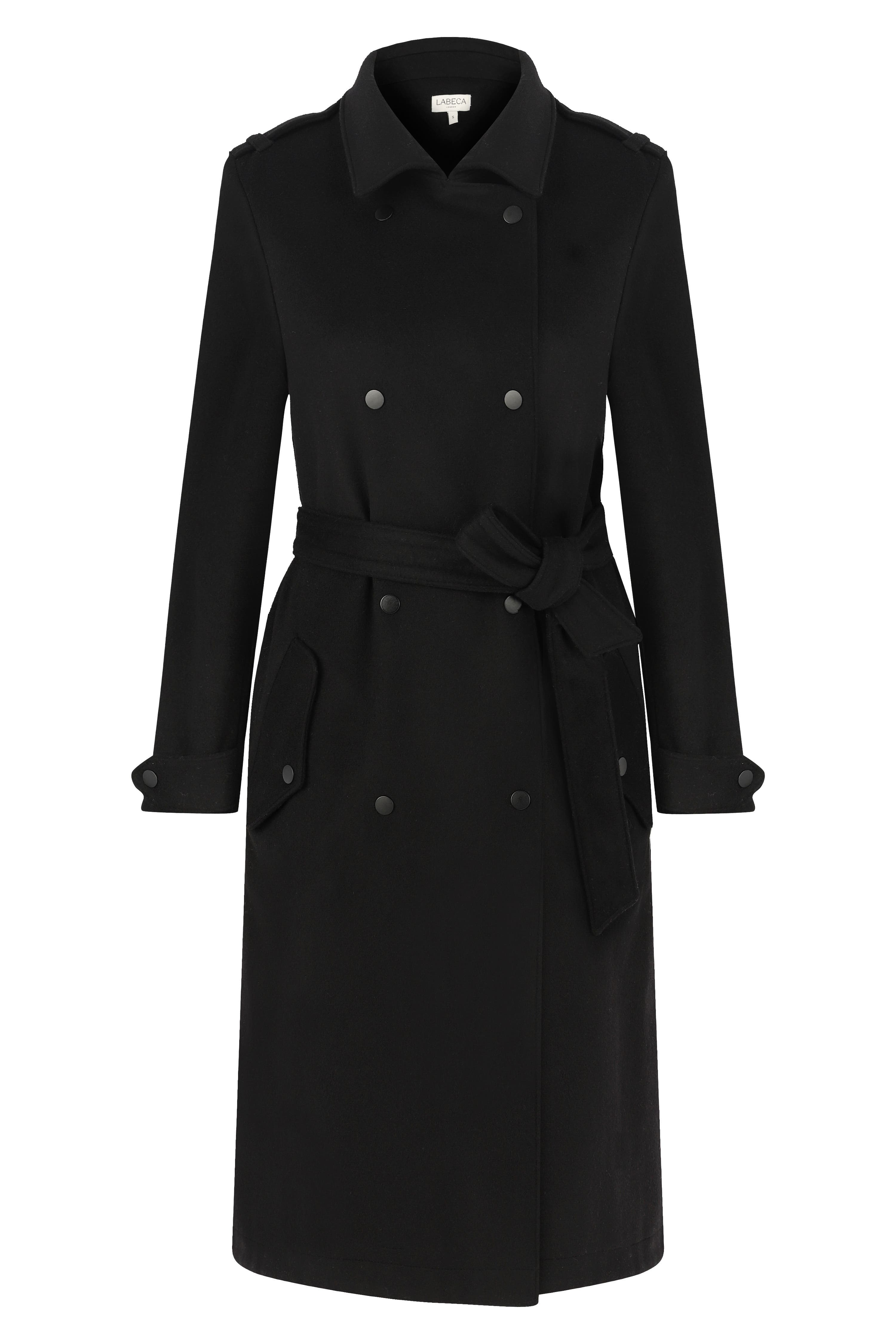 Wool Mid Length Trench Coat - image 2