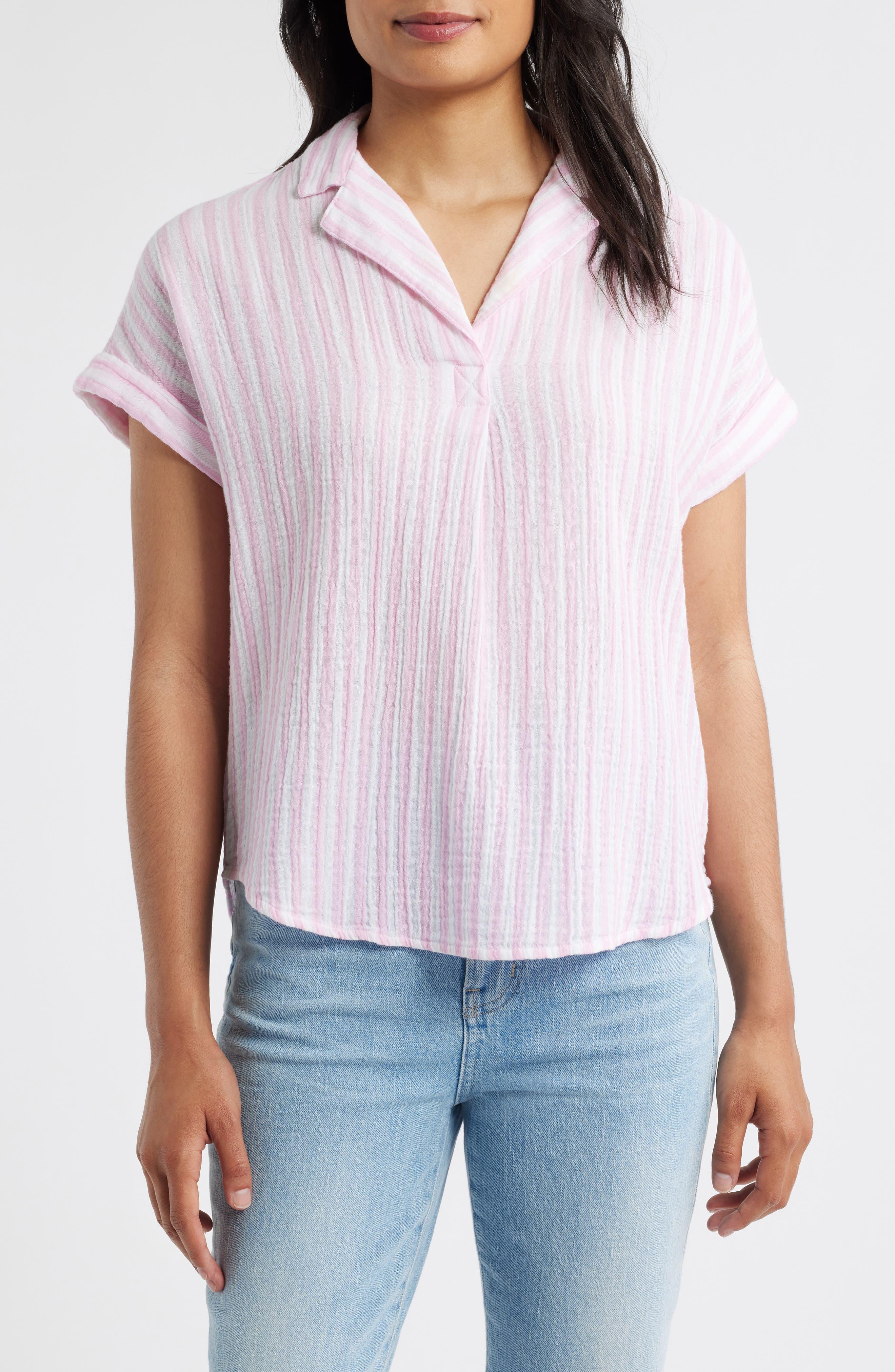 Arin Stripe Short Sleeve Cotton Shirt - image 5