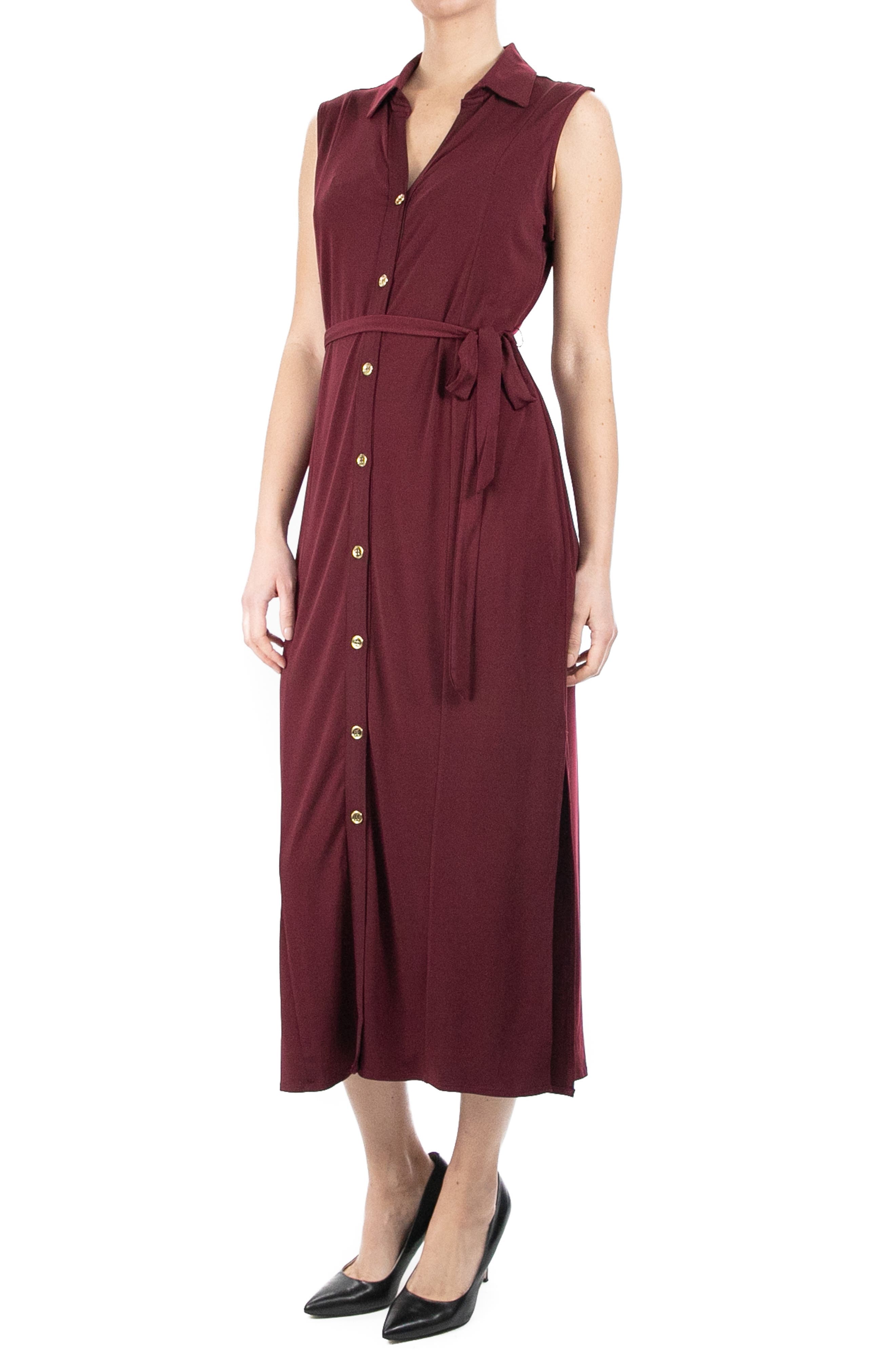 Button Front Midi Shirt Dress - image 1