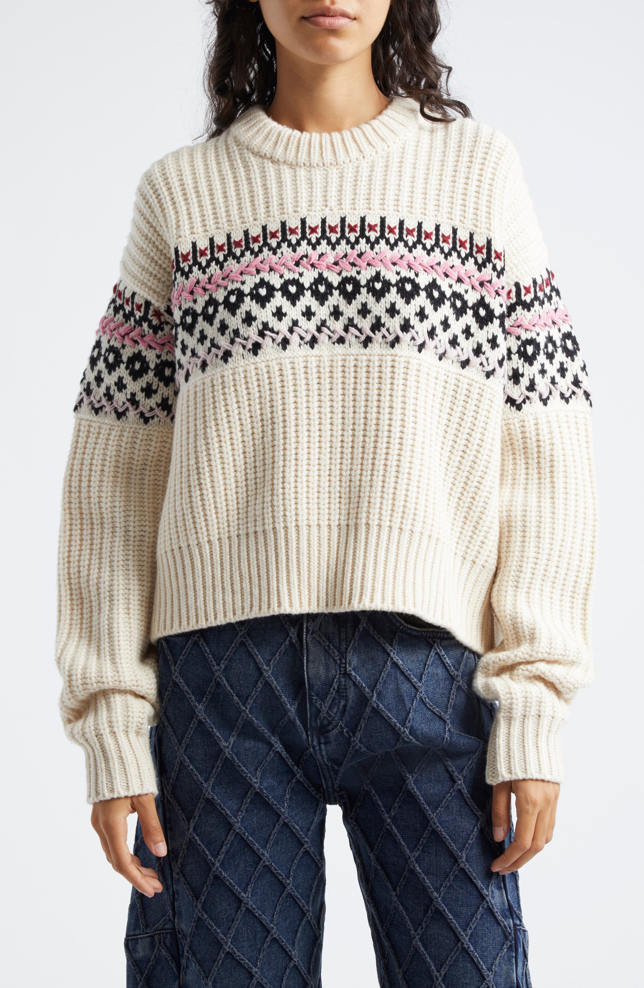 Leigh Fair Isle Wool Sweater - image 1