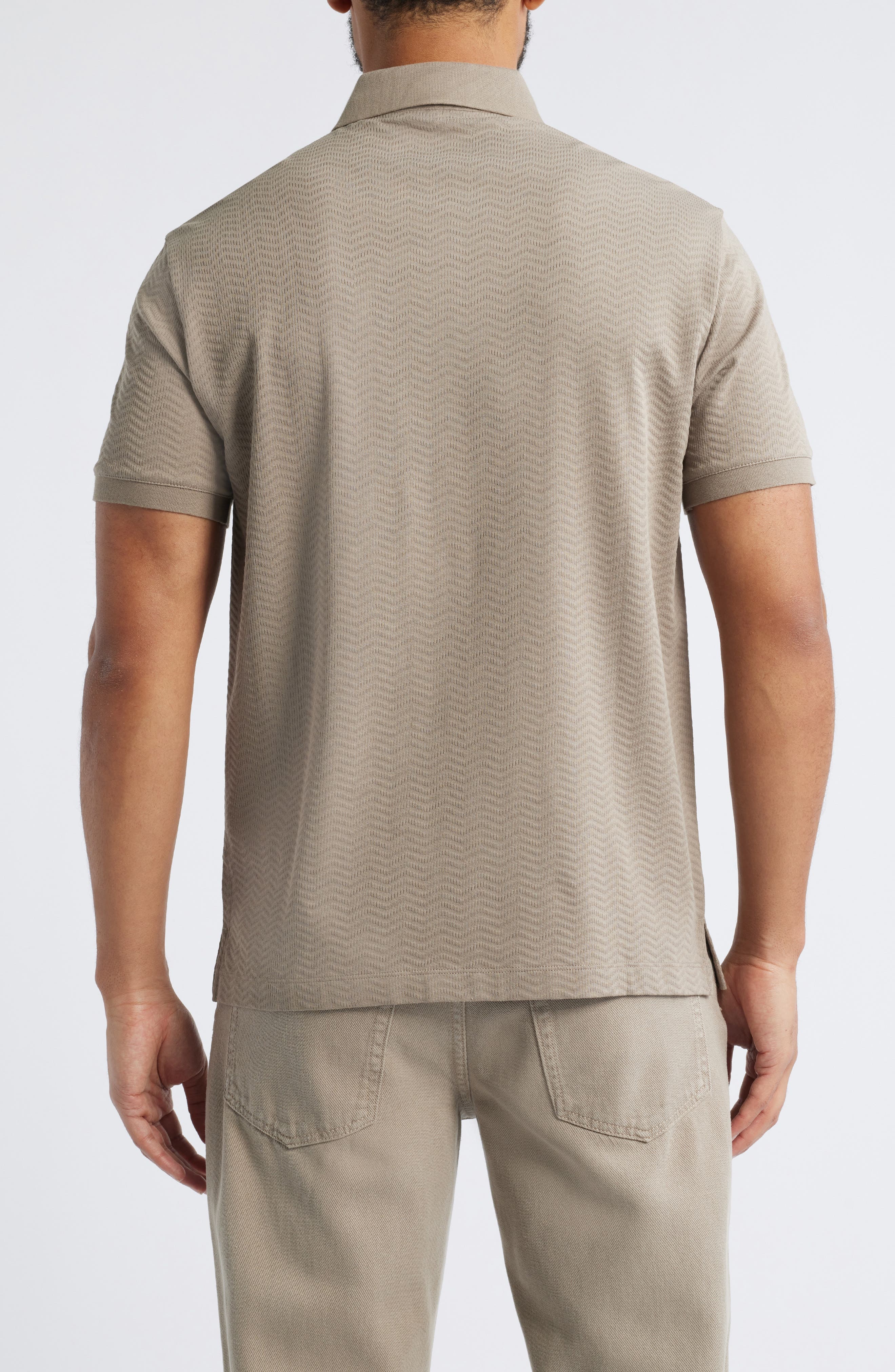 Tonal Textured Wave Cotton Polo - image 2