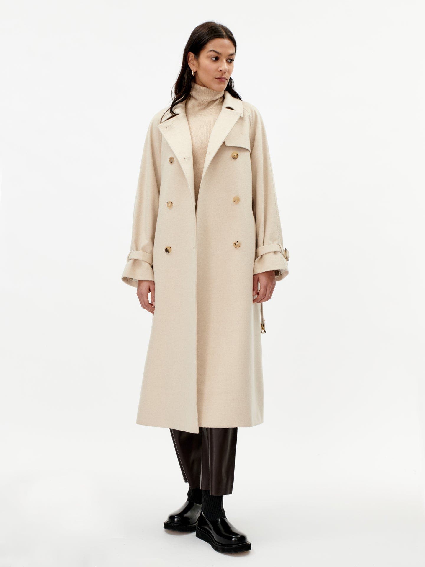 Cashmere Double Breasted Trench Coat - image 2