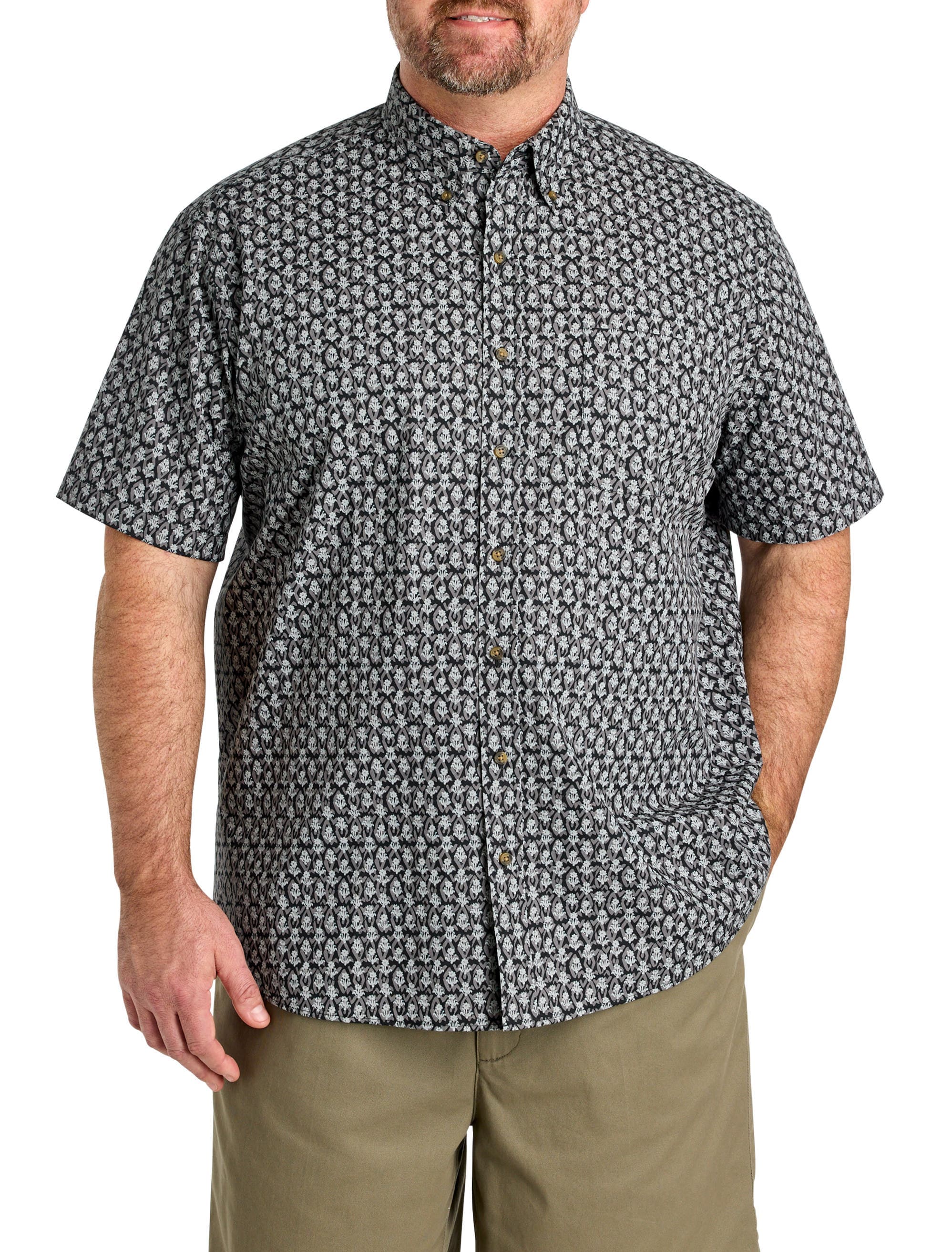 Big & Tall Easy-Care Abstract Print Sport Shirt - image 1