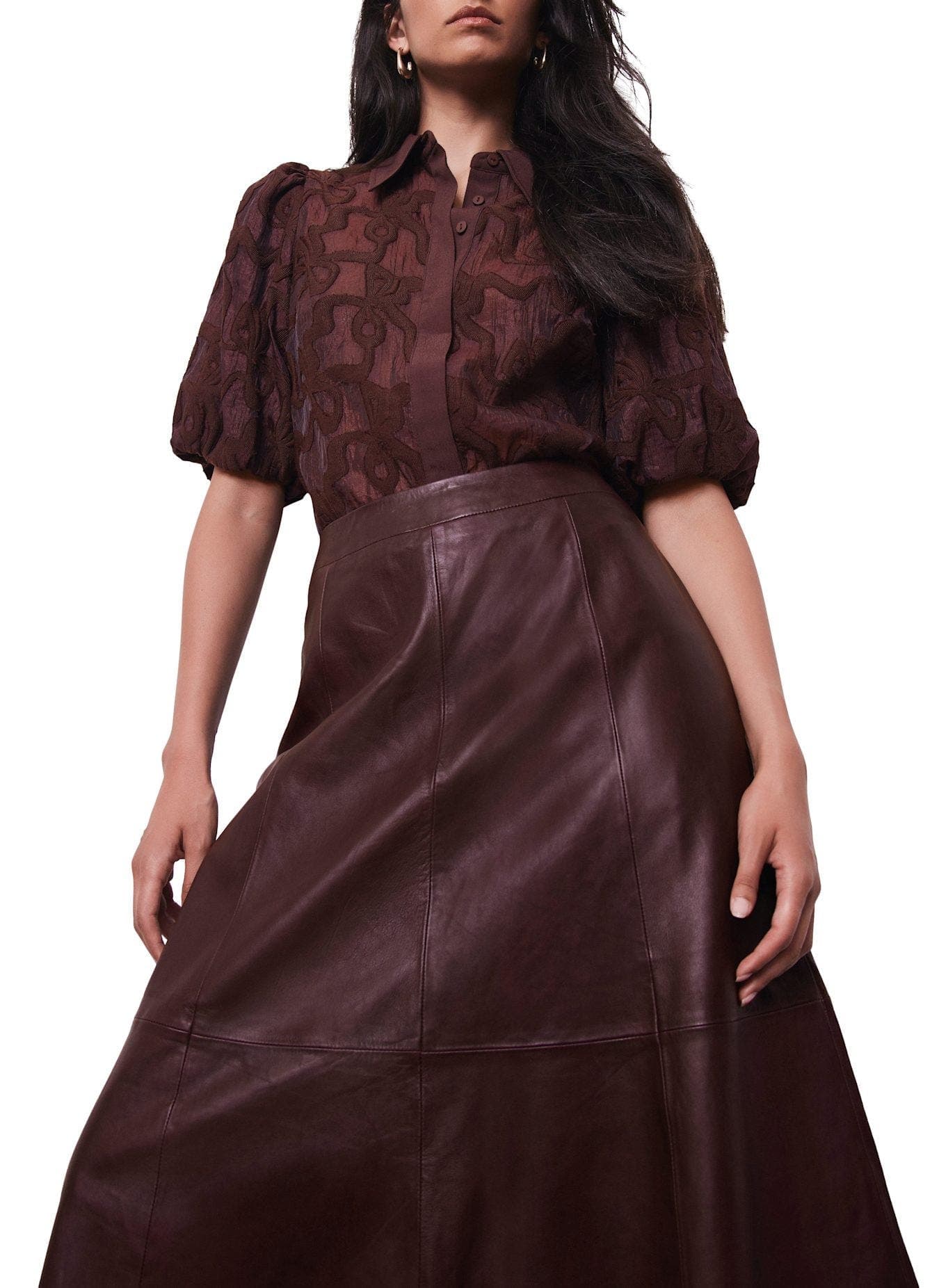 Jacquard Puff Sleeve Shirt - image 2