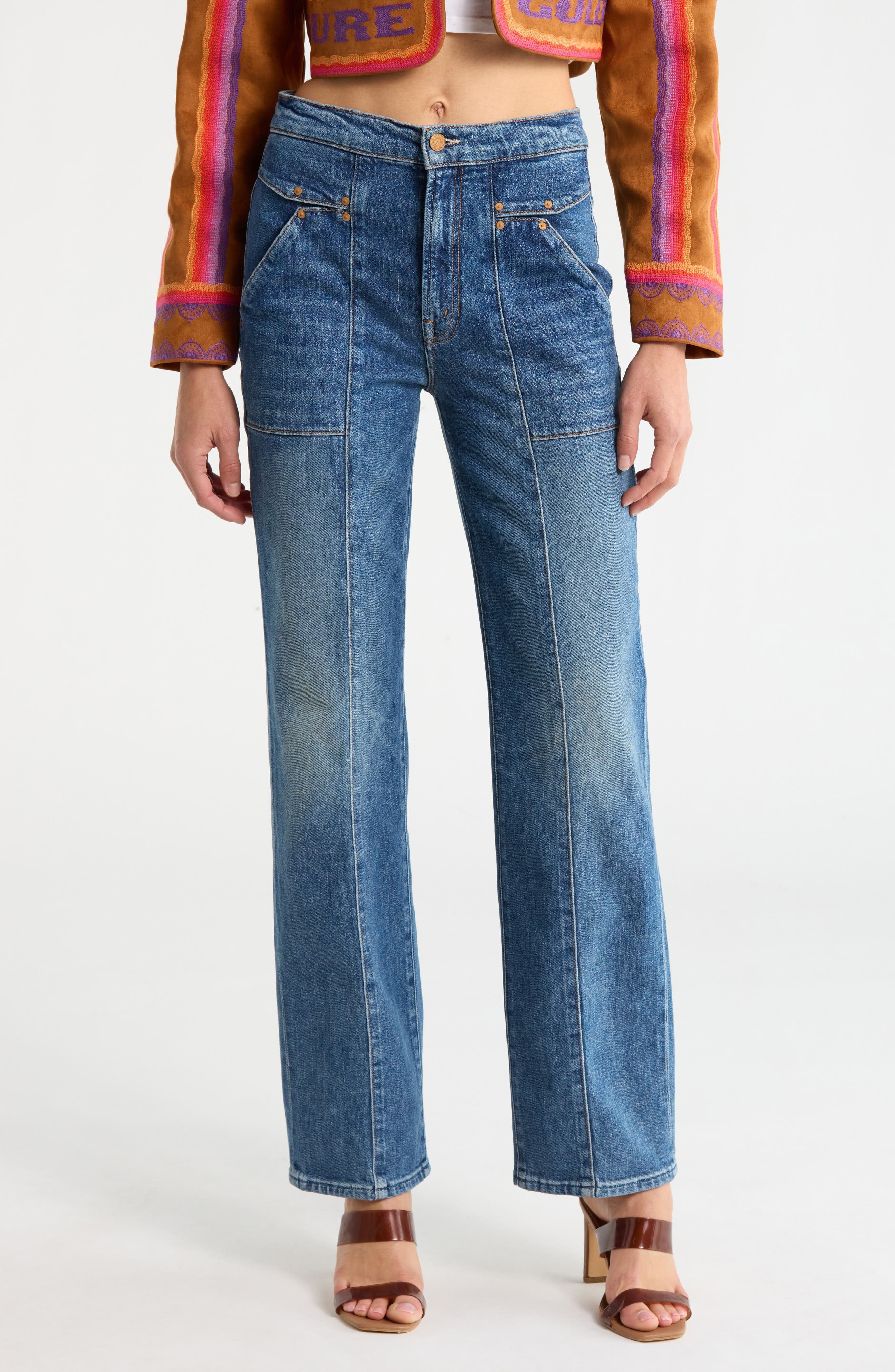 The Riveting Rambler Zip Sneak High Waist Straight Leg Jeans - image 1