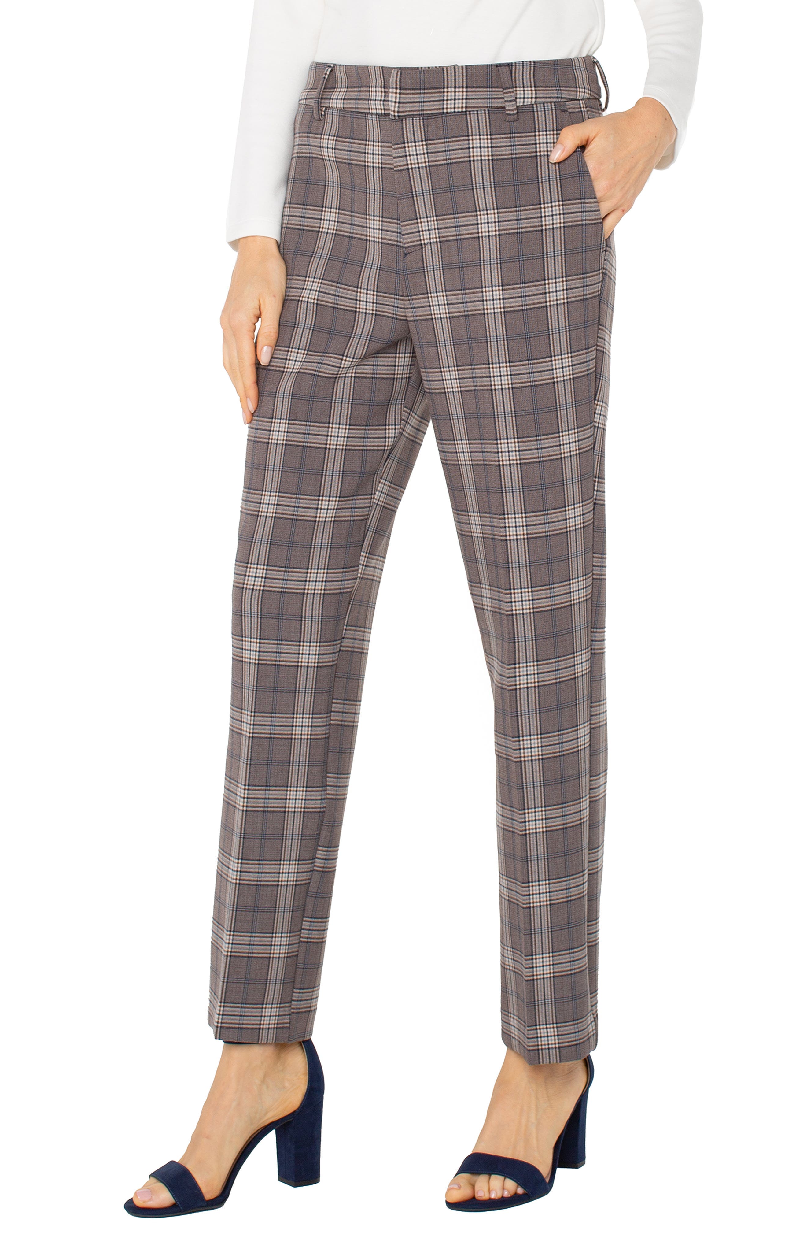 Kelsey Glen Plaid High Waist Tapered Pants - image 1
