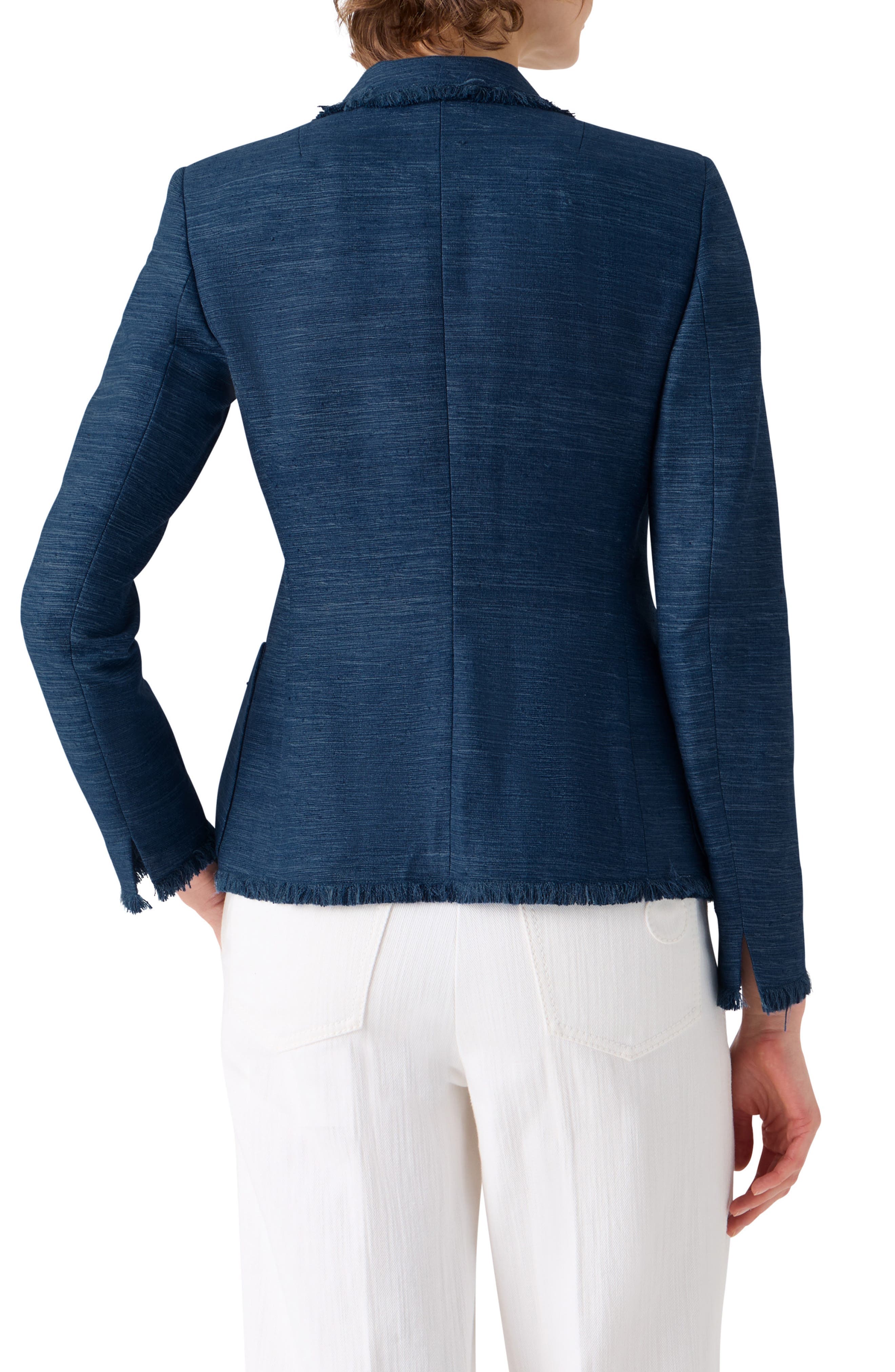 Fringe Silk & Cotton Shantung Jacket - image 2