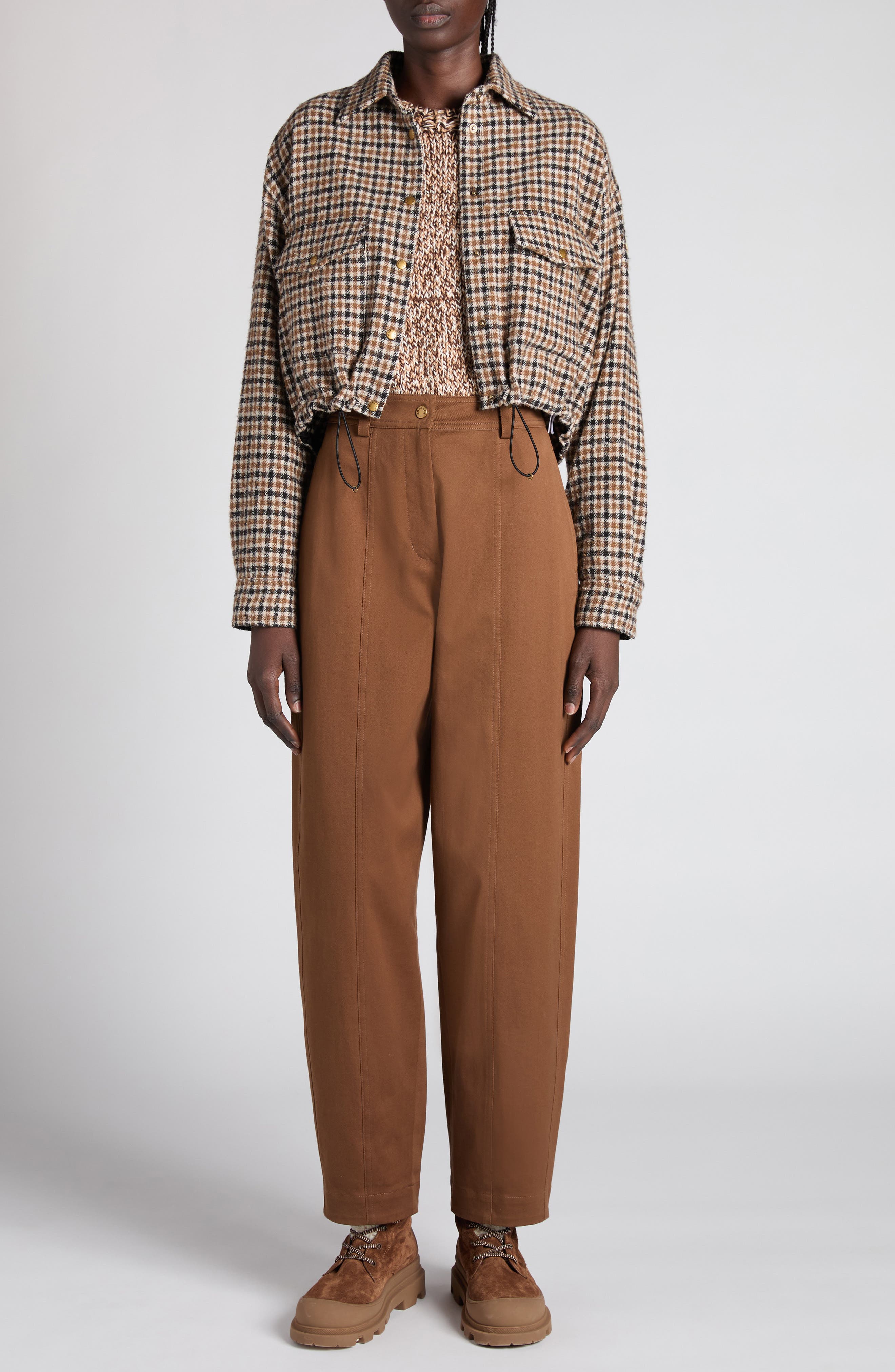 Houndstooth Wool Blend Blouson Jacket - image 2