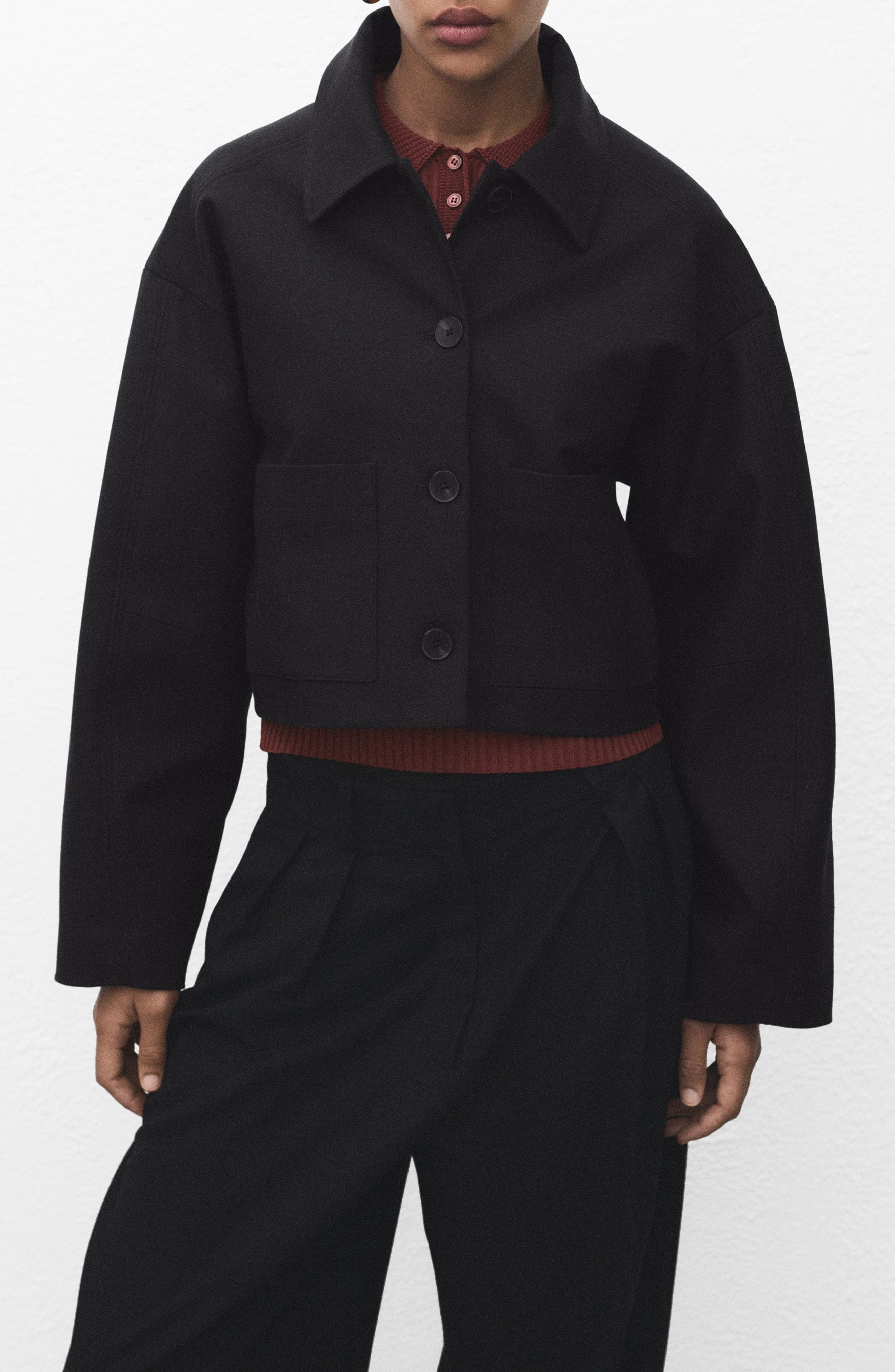 Crop Button Front Jacket - image 1