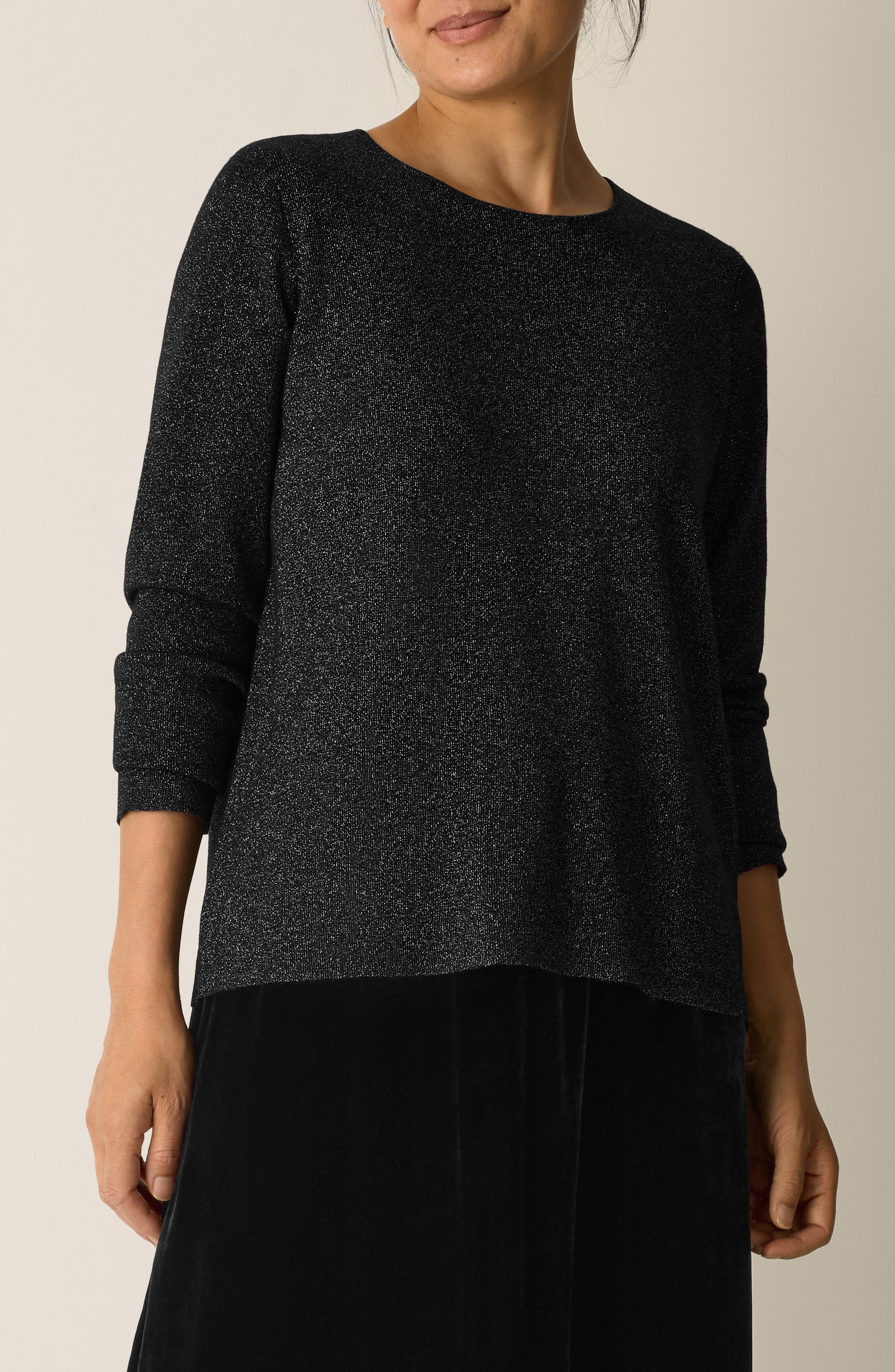 Metallic Shimmer Wool Blend Sweater - image 1