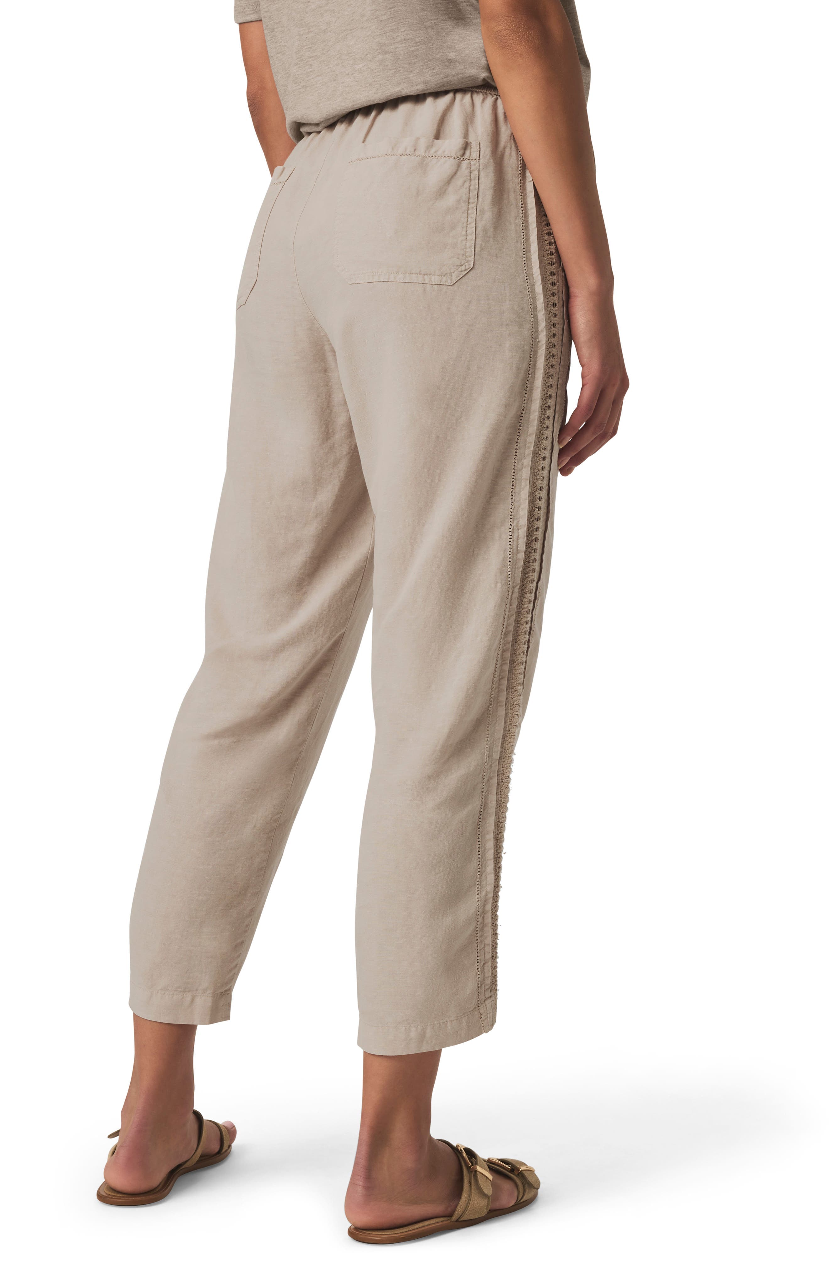 Angie Straight Leg Linen Blend Drawstring Pants - image 2