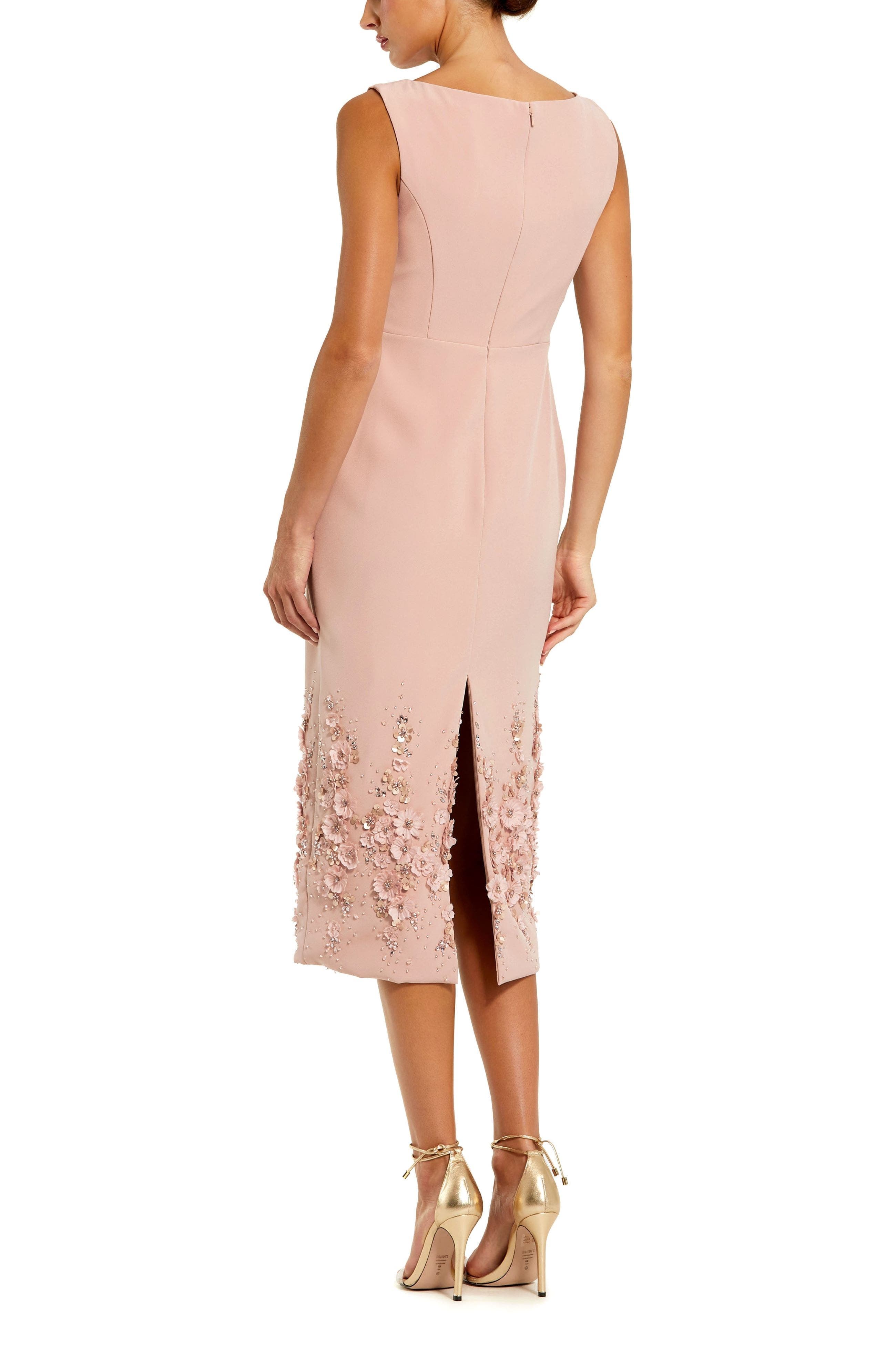 Petite Crepe Sleeveless Midi Dress With Flower Beading - image 2