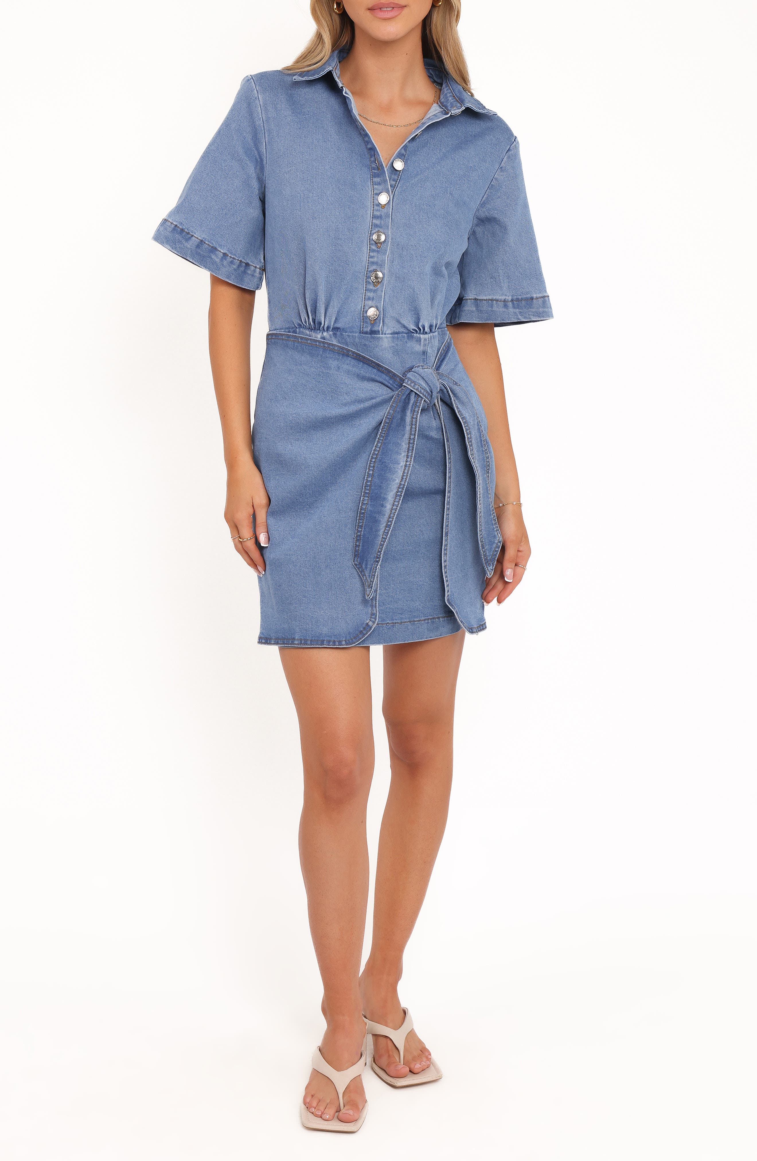 Leyton Button-Up Chambray Dress - image 1