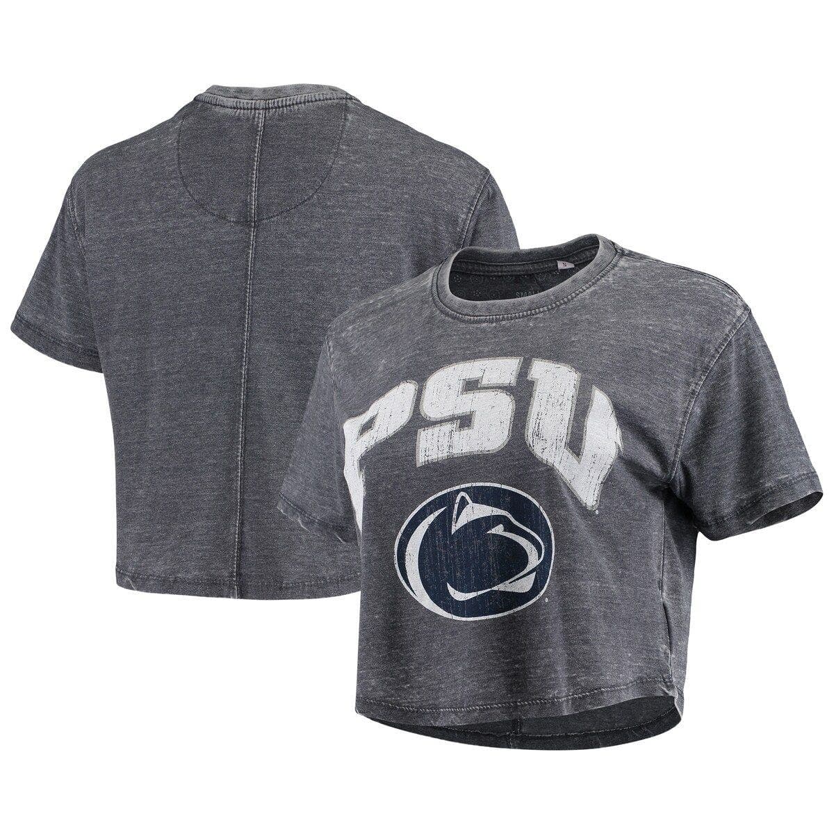 Women's Pressbox Navy Penn State Nittany Lions Edith Vintage Burnout Crop T-Shirt - image 1