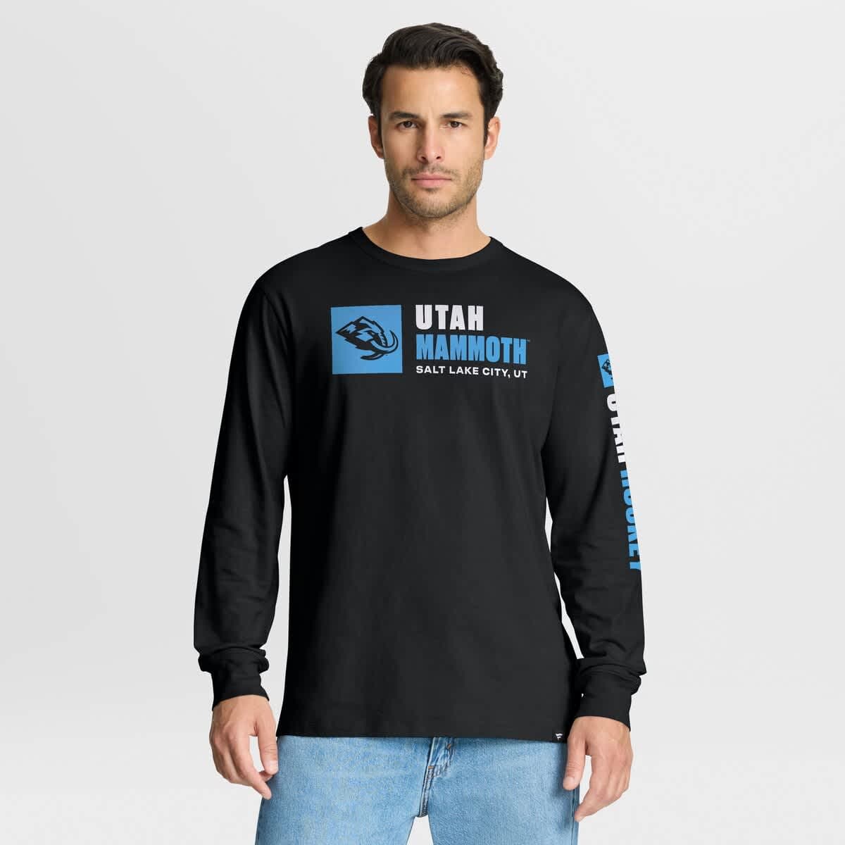 Men's Fanatics Black Utah Hockey Club Goal Crease Legacy Long Sleeve T-Shirt - image 1