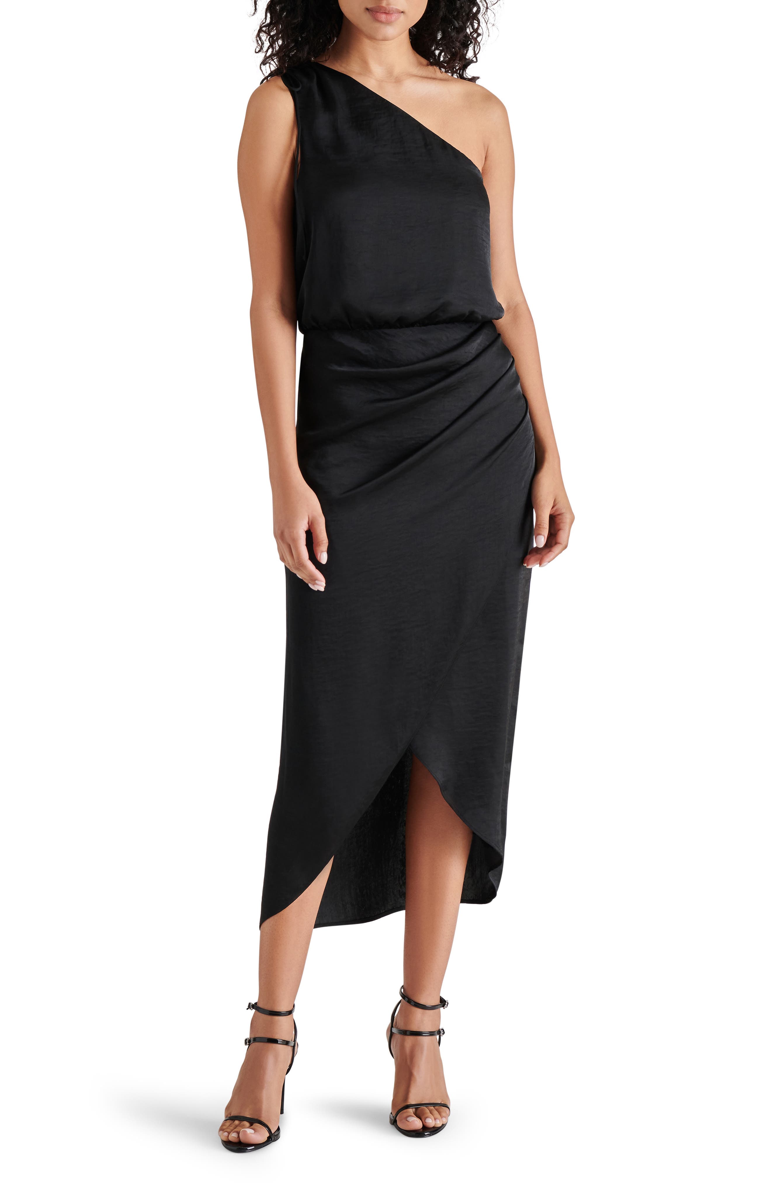 Adele One-Shoulder Satin Maxi Dress - image 1