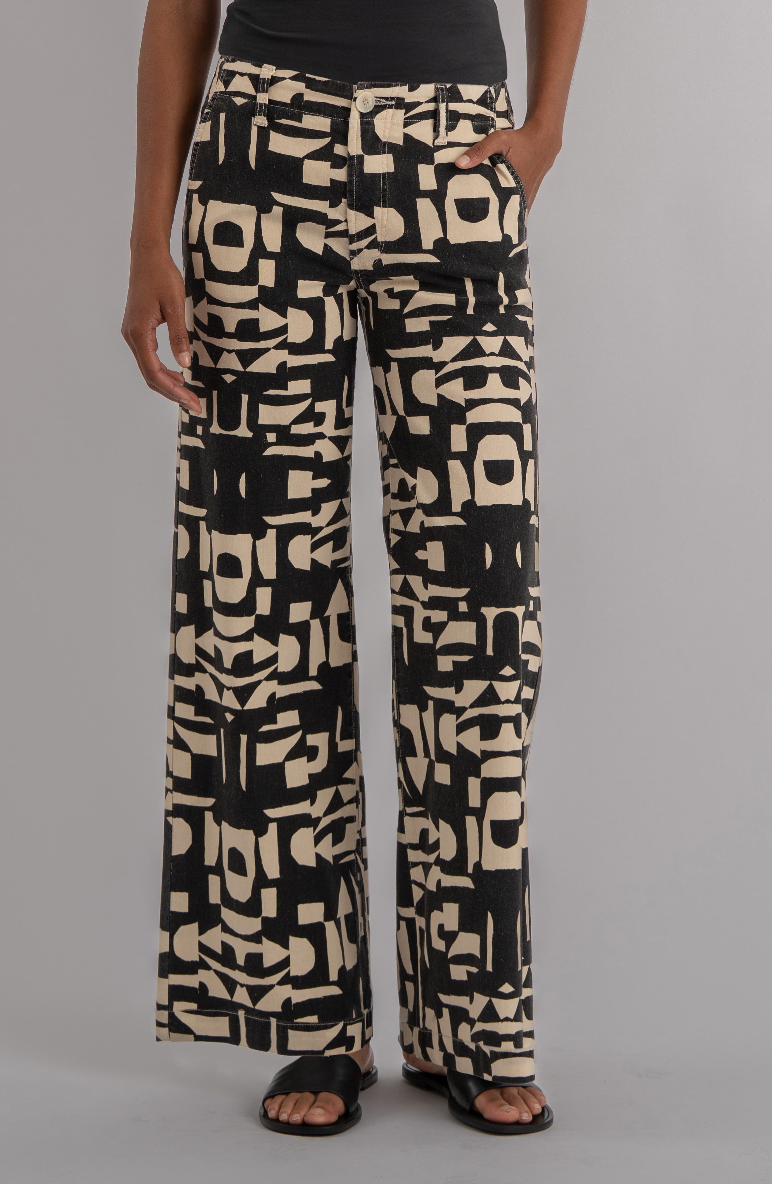 Meg Print High Waist Wide Leg Pants - image 1