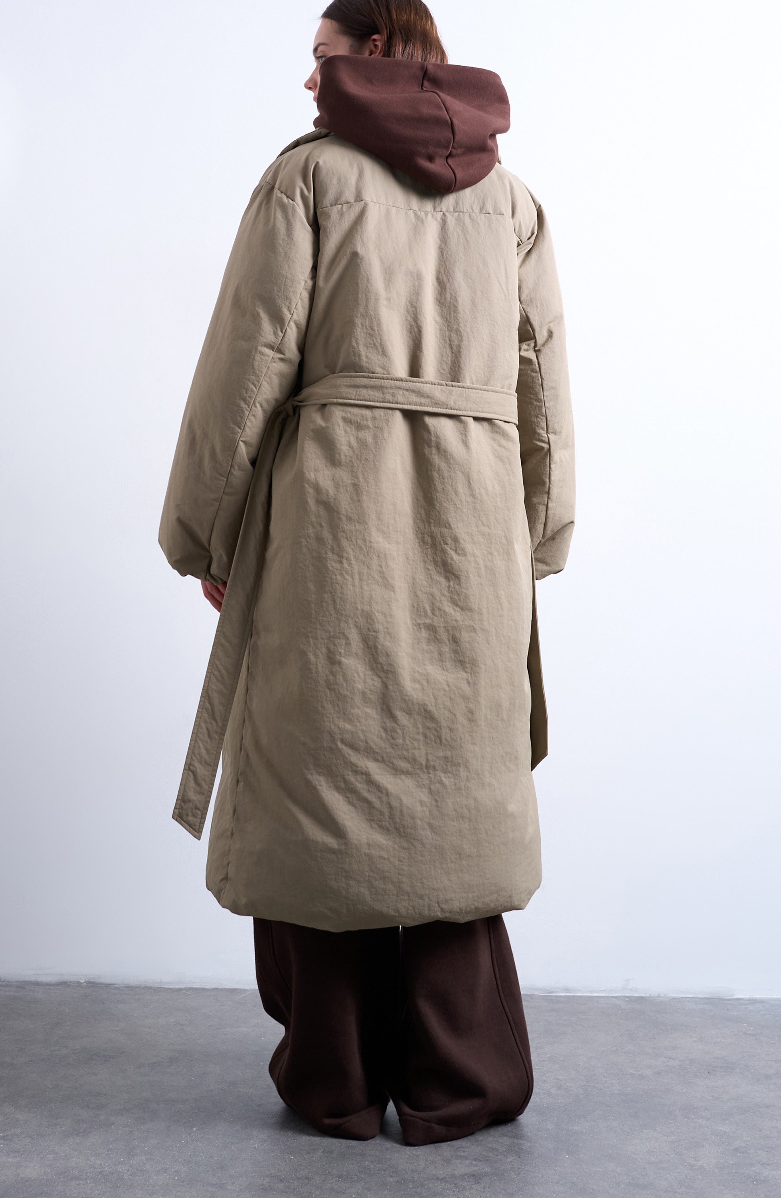 Longline Belted Puffer Jacket - image 2