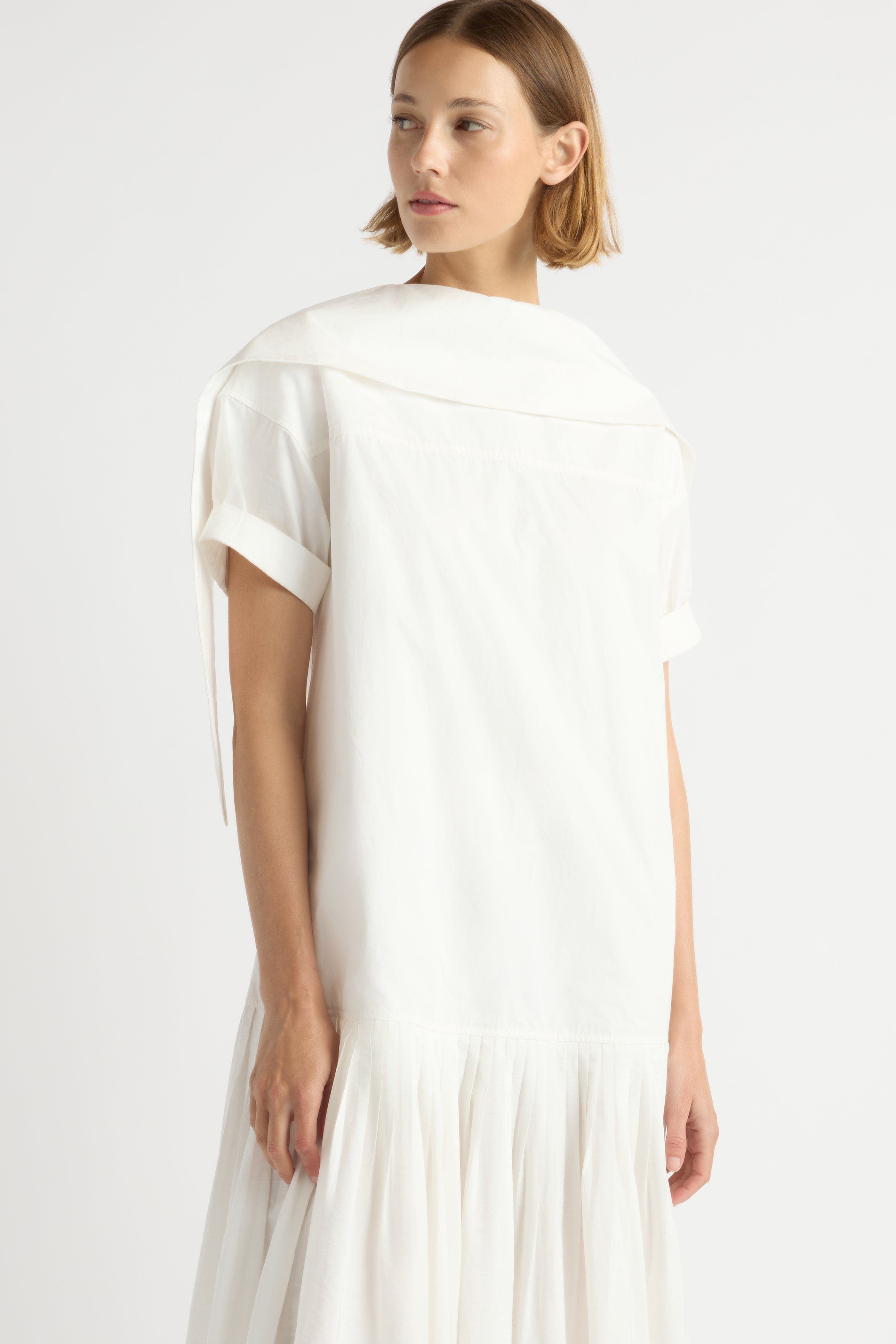 Babba Shirred Scarf-Neck Dress - image 2