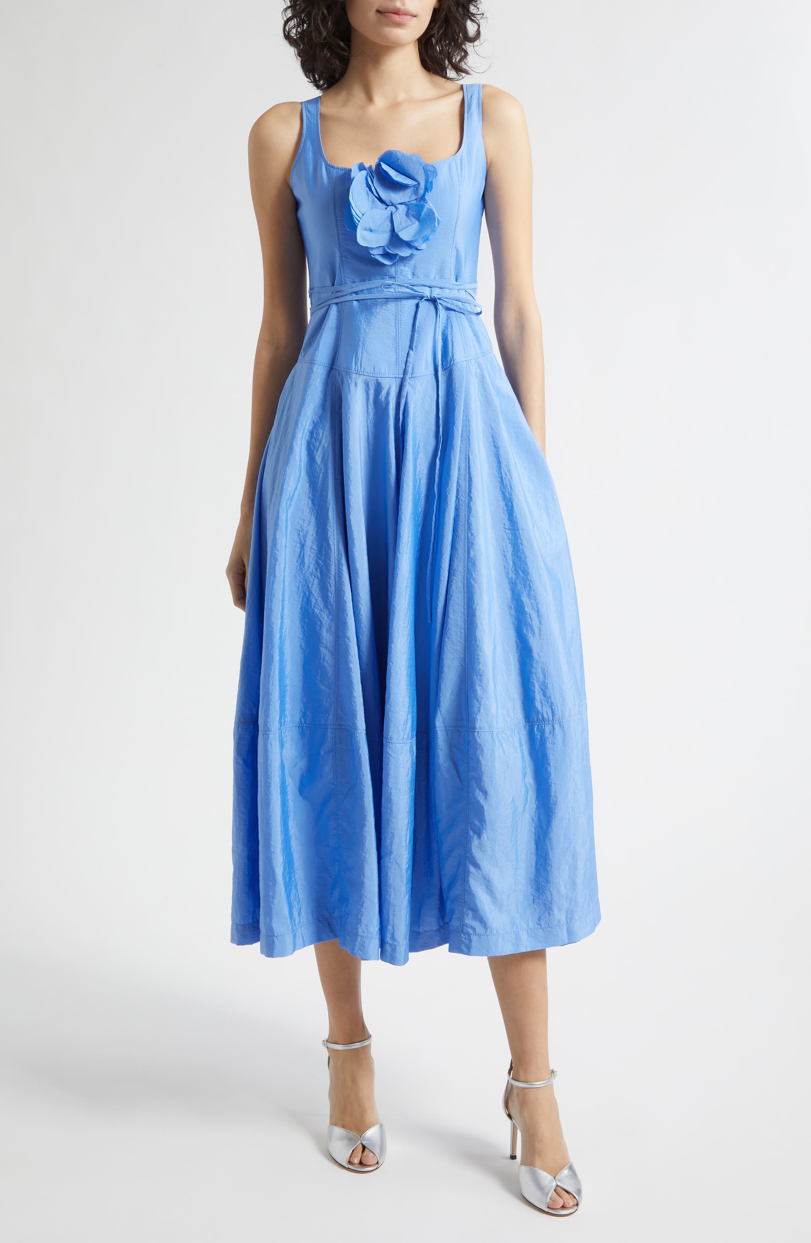Joisian Flower Applique Midi Dress - image 1
