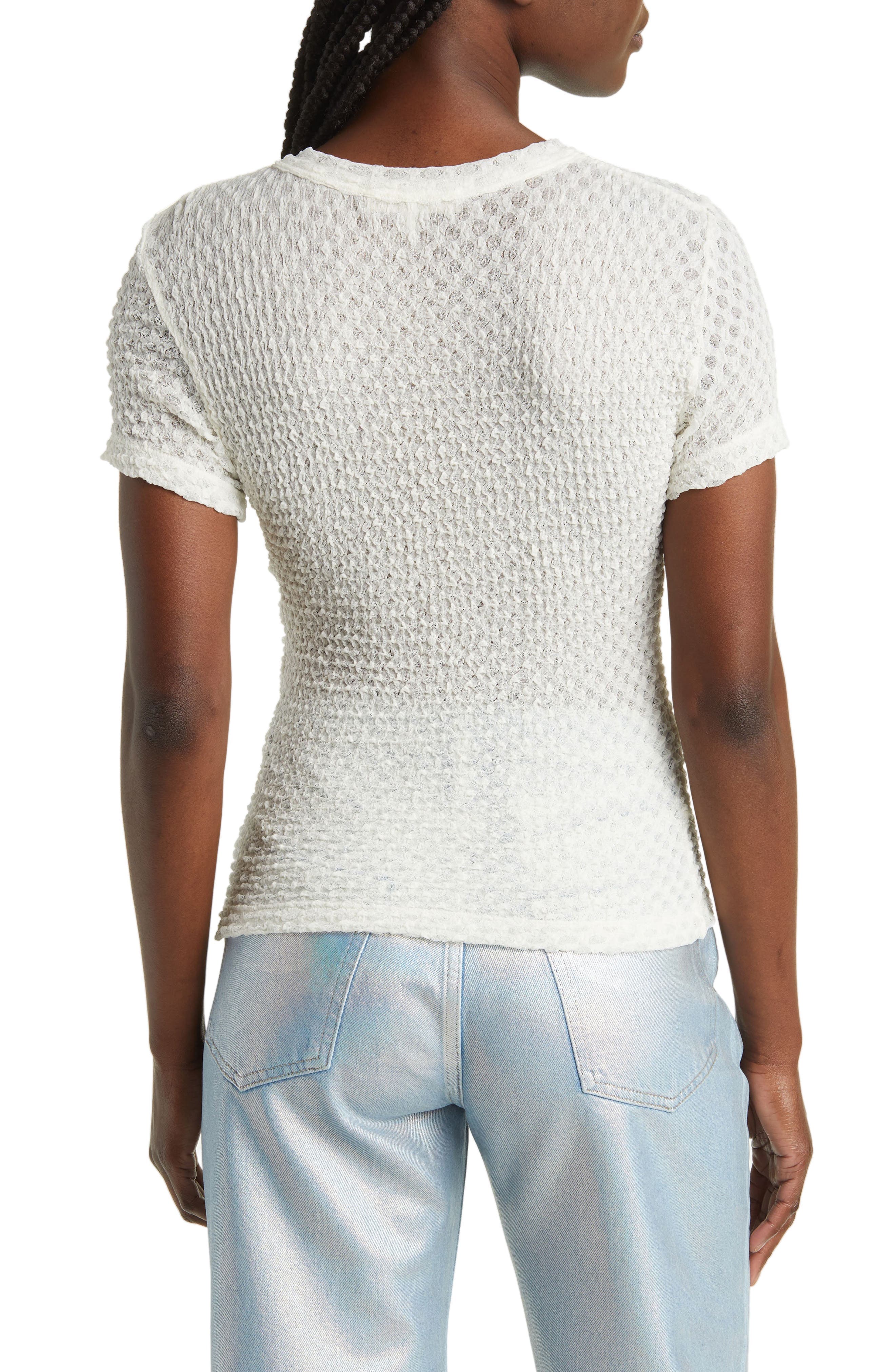 Textured Semisheer Mesh T-Shirt - image 2
