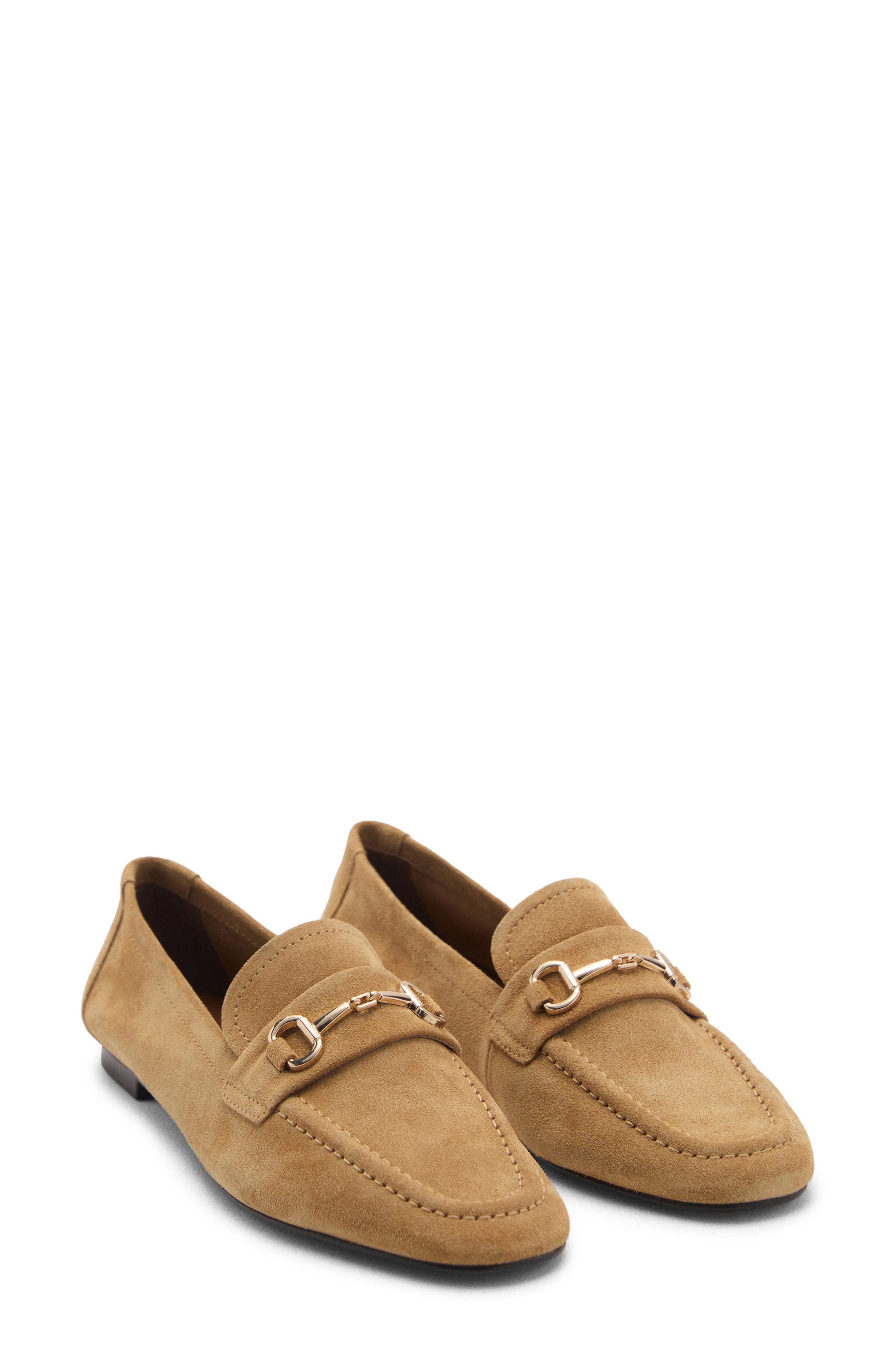 Buckle Leather Moc-Toe Flat
