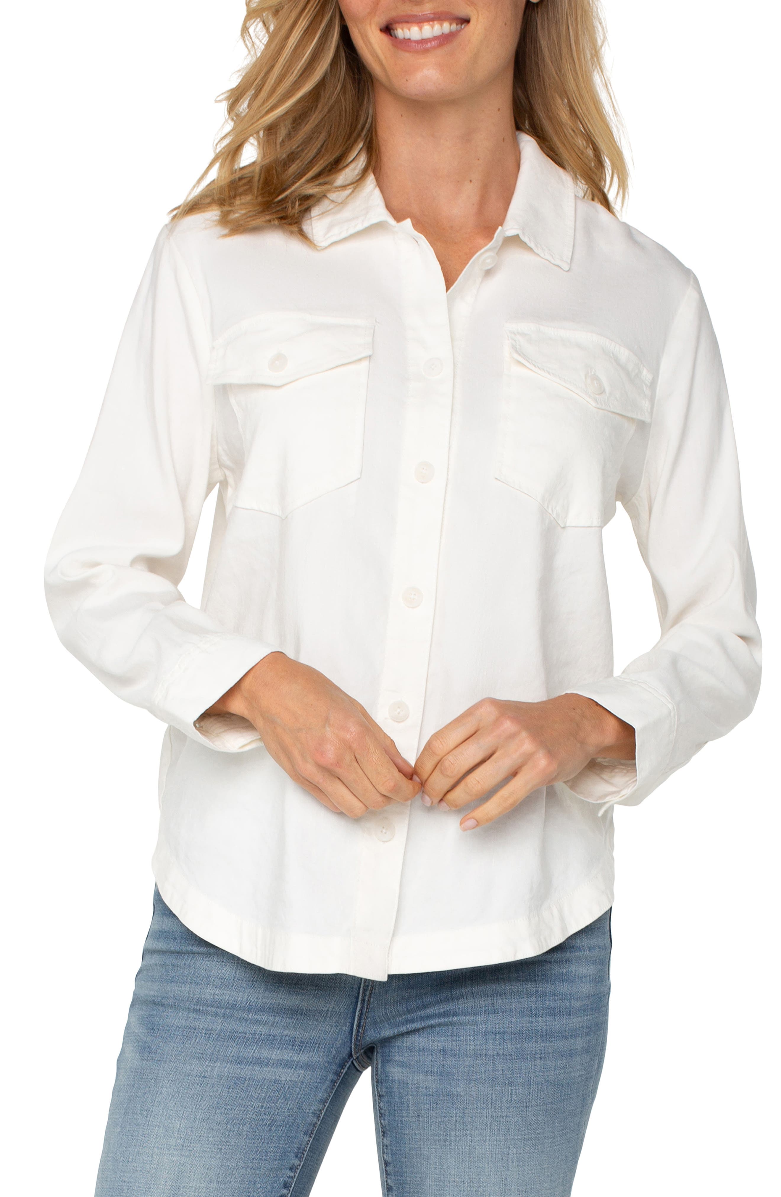 Stretch Linen Blend Shacket - image 1