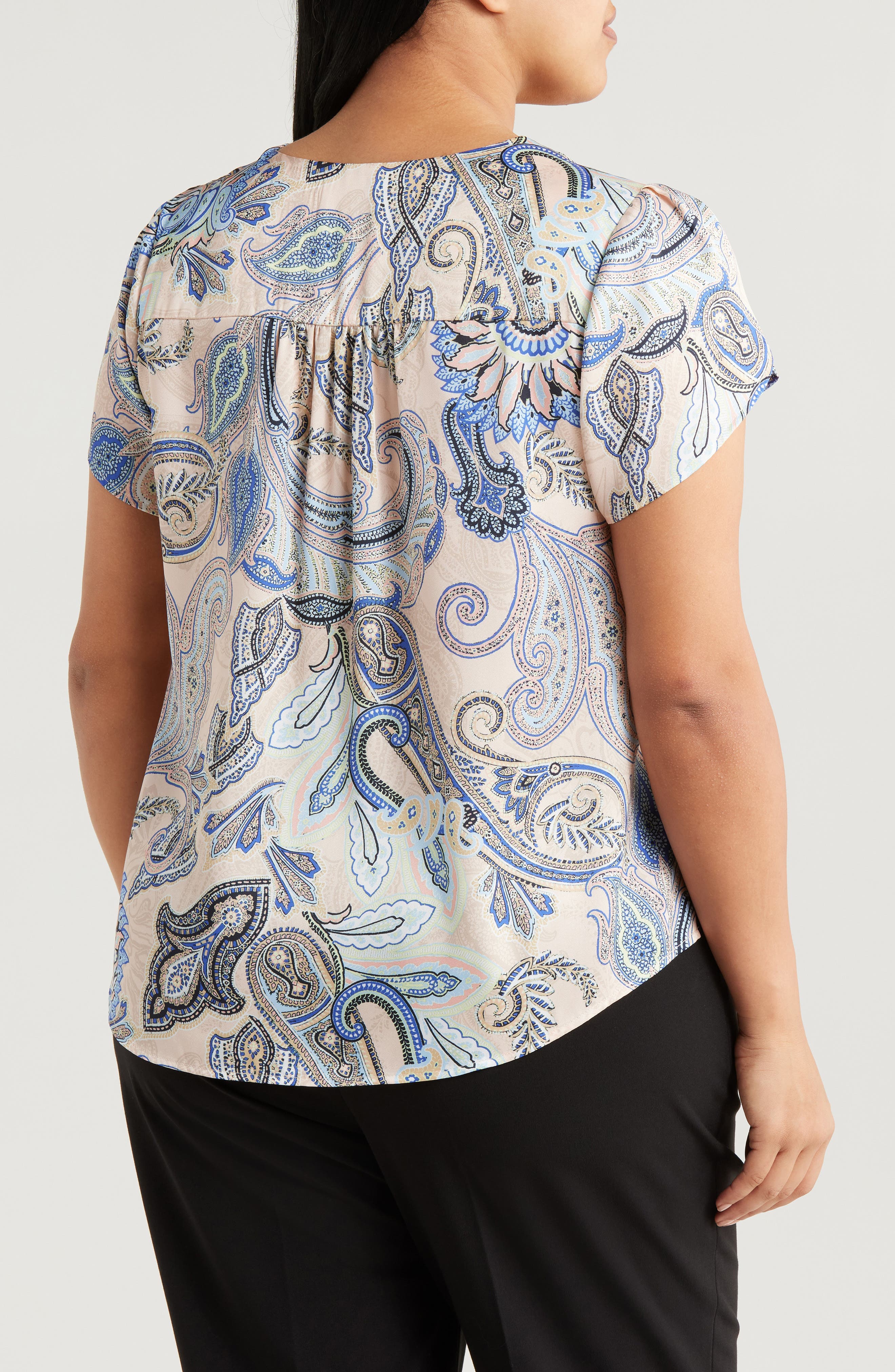 Print Tulip Sleeve Top - image 2
