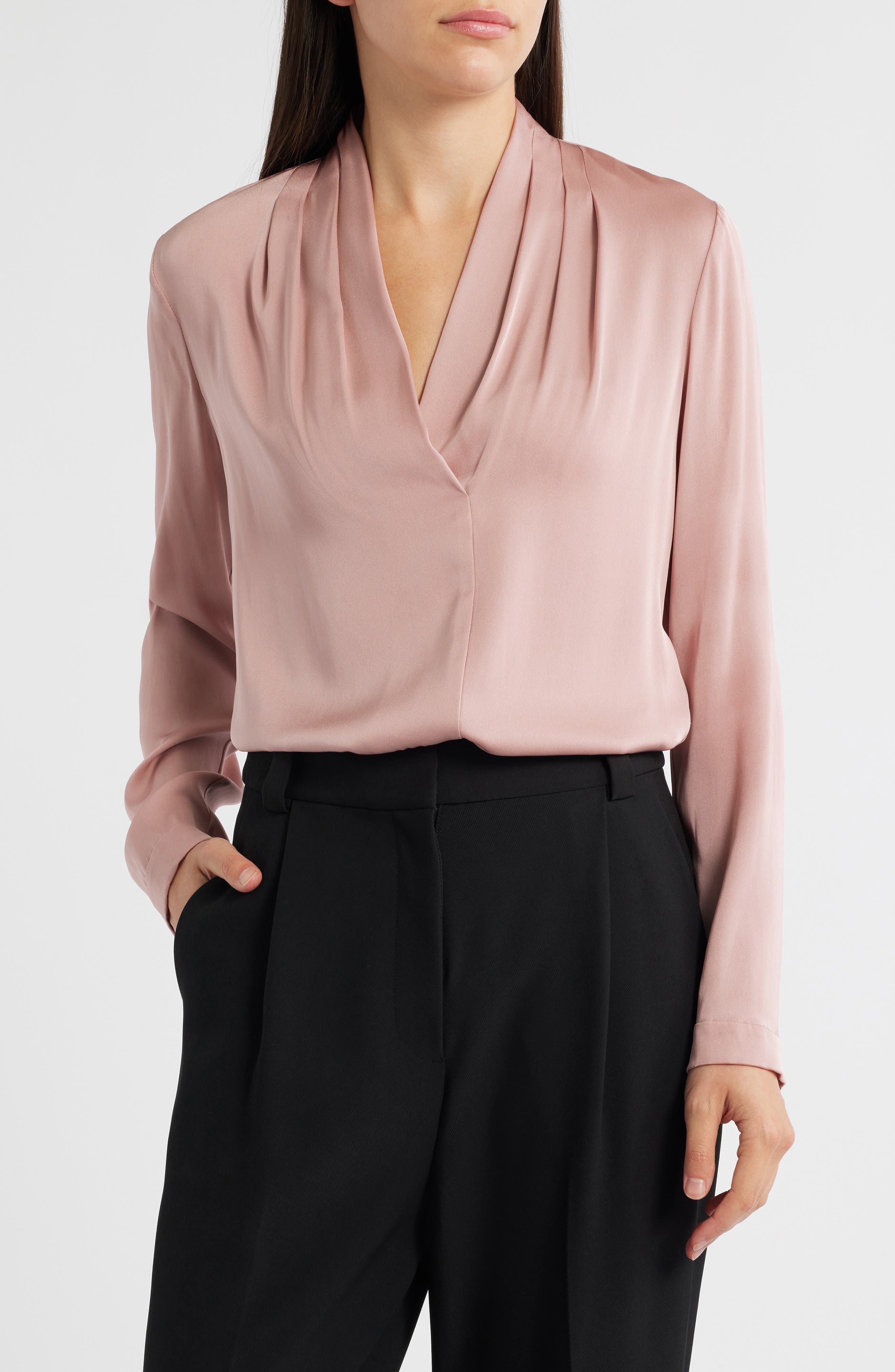 Nellie Pleated Stretch Silk Top - image 1