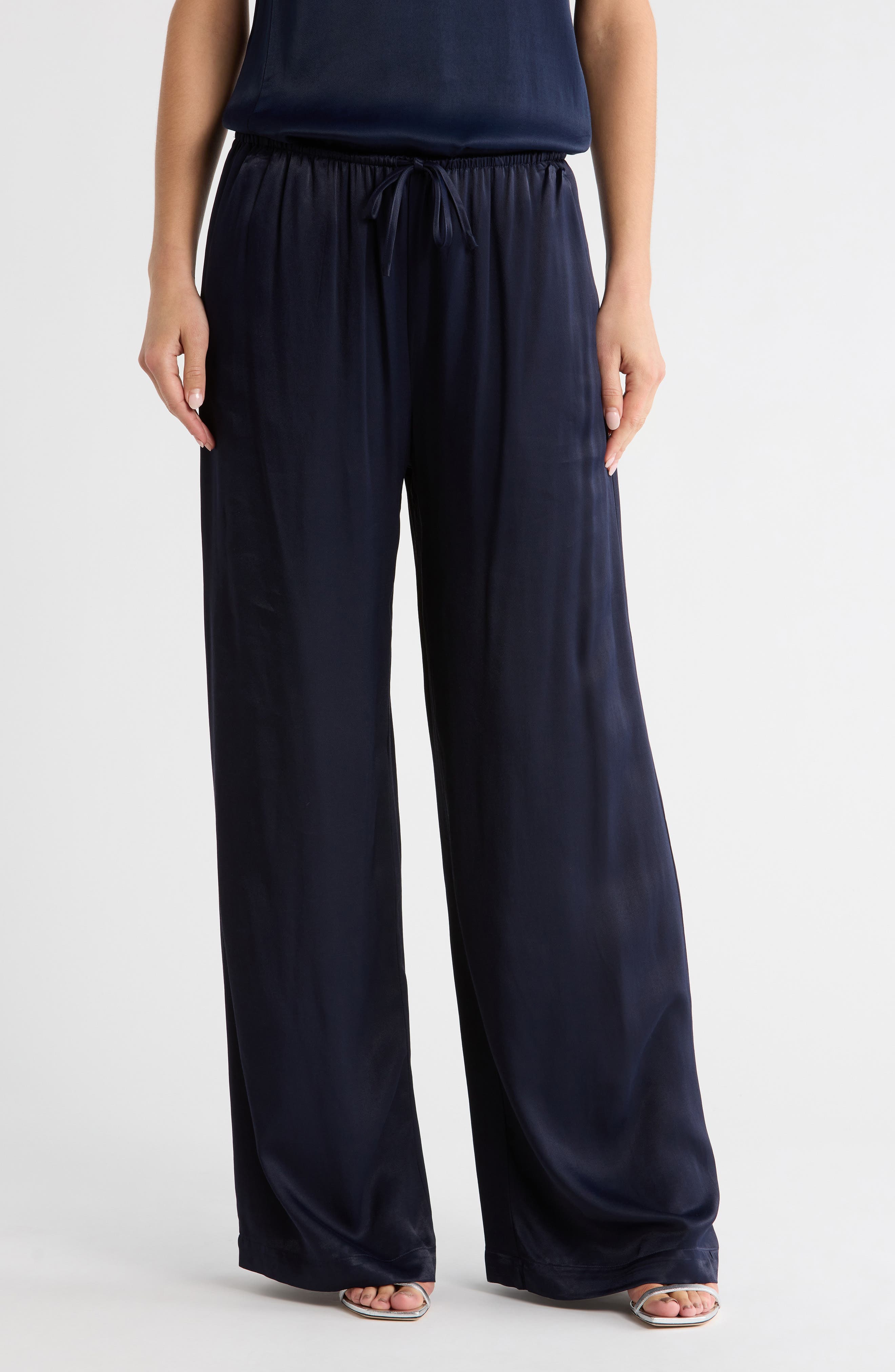 Tie Front Satin Wide Leg Pants - image 5