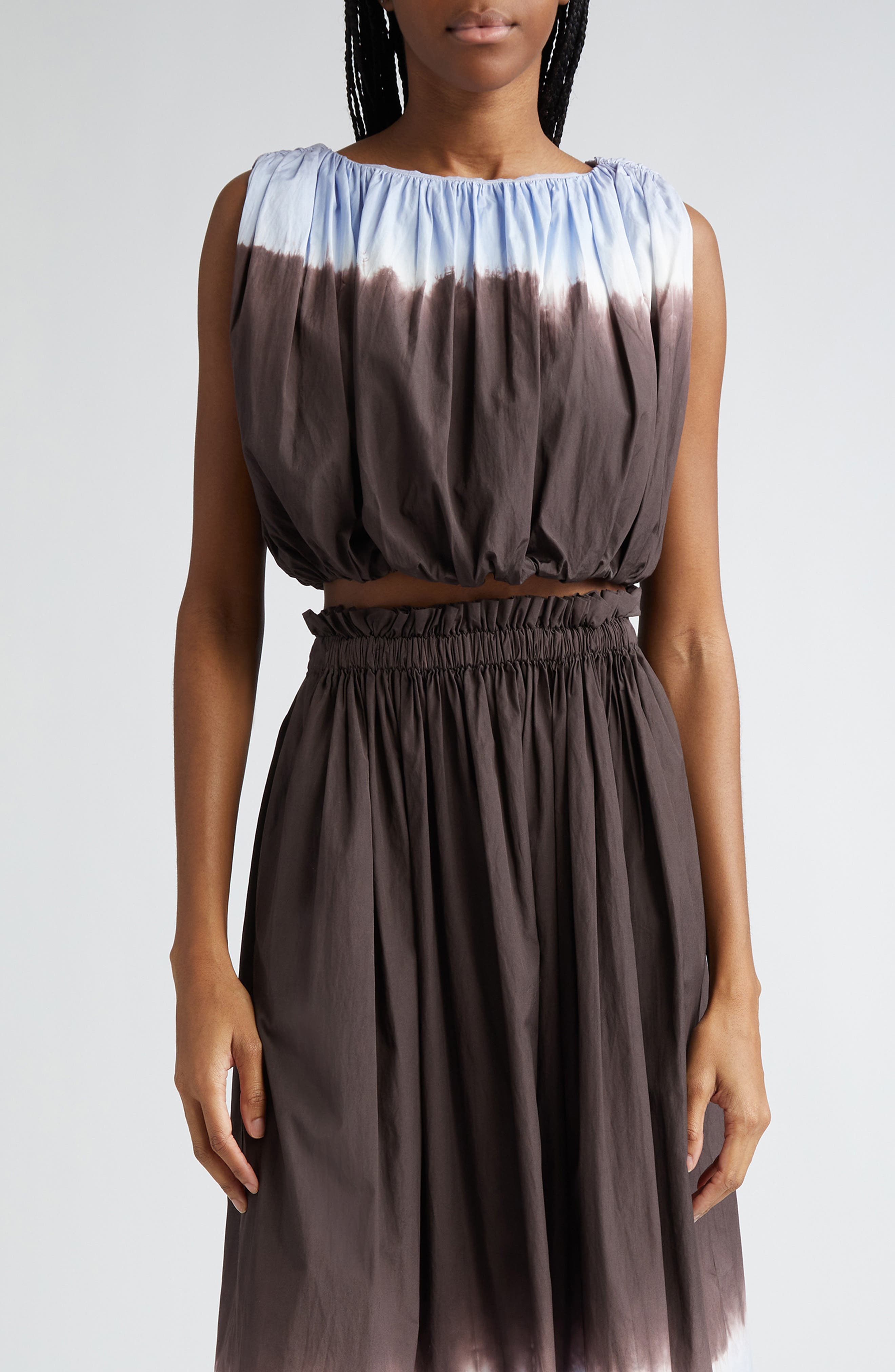Nell Strapless Ombre Cotton Crop Top - image 1