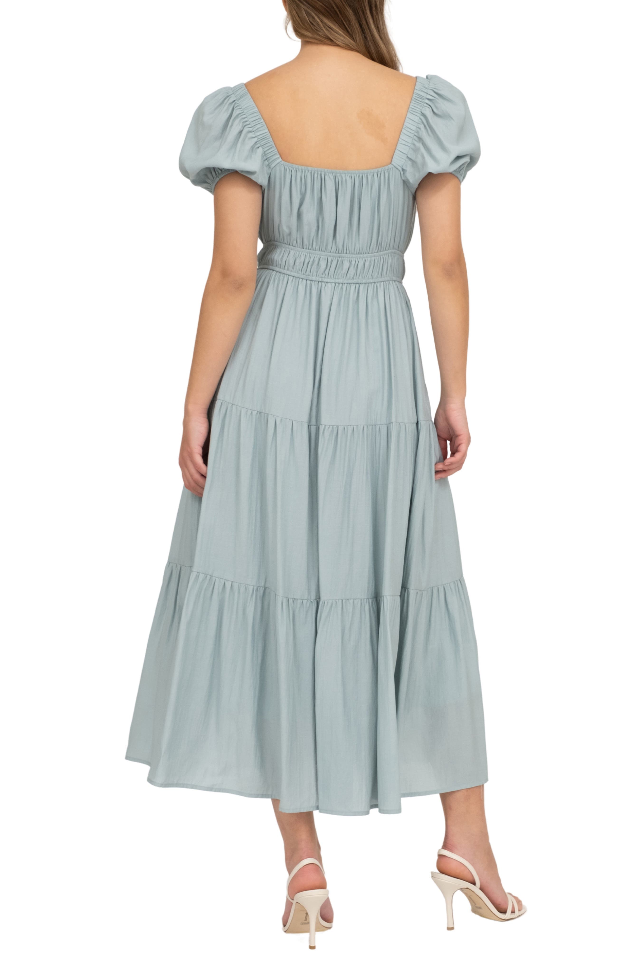Puff Sleeve Tiered Maxi Dress - image 2